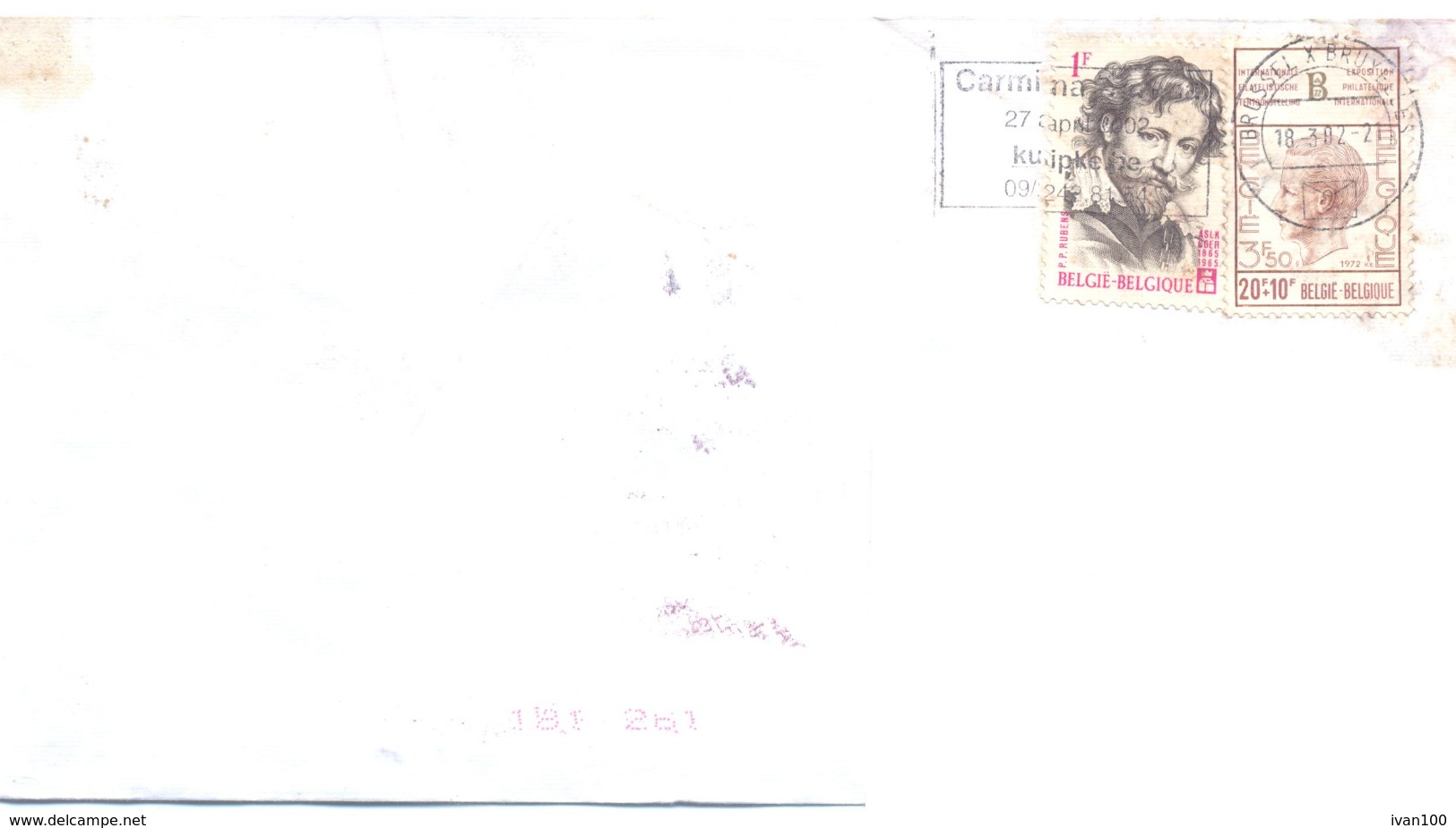 2002. Belgium, The Letter Sent By Ordinary Post To Moldova - Covers & Documents