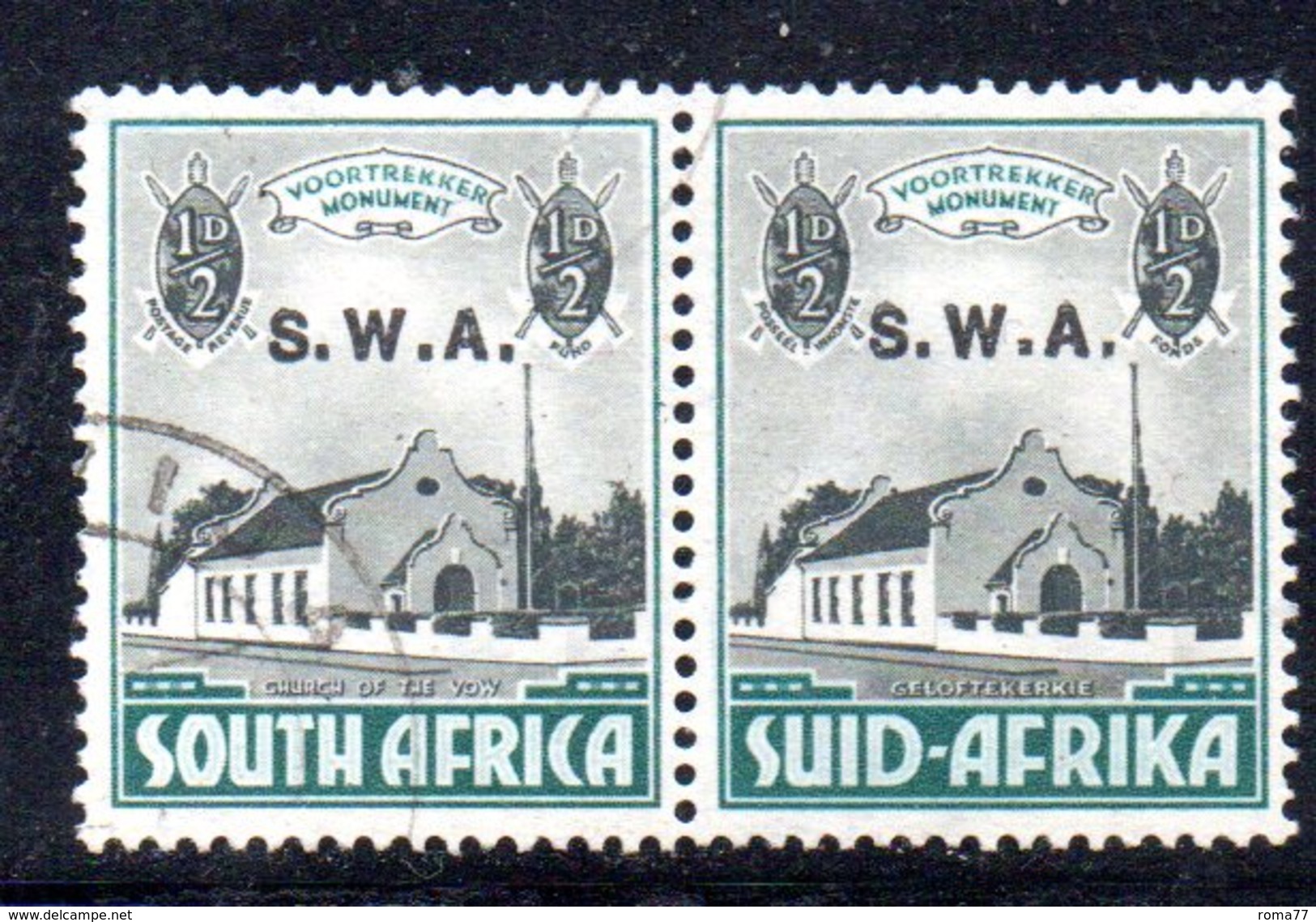 R459 - SOUTH WEST AFRICA  1935 ,  Yvert N. 130+134  Coppia Bilingue Usata - Africa Del Sud-Ovest (1923-1990)