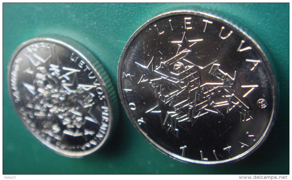 2013 LITHUANIA 1 LITAS 2013 EU PRESIDENCY UNC EUROPE UNION  STARS COIN From Mint Roll - Lithuania