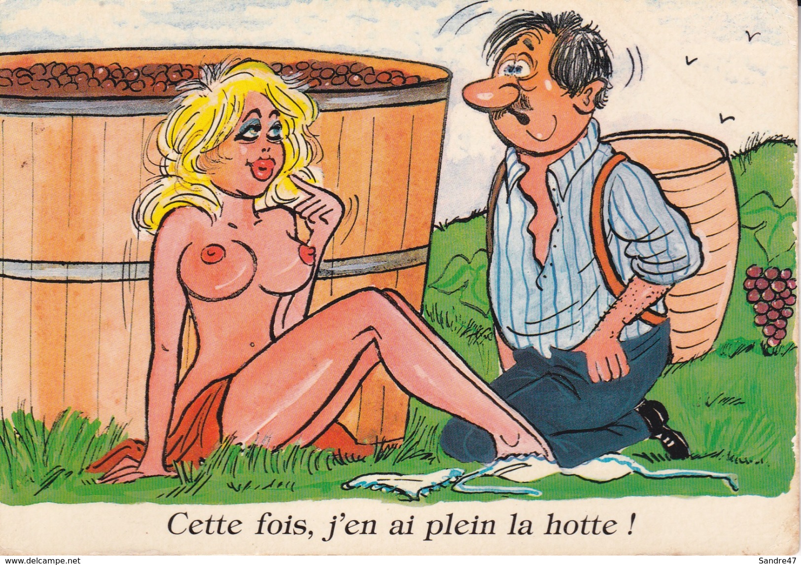 CPSM/gf   HUMOUR.  Cette Fois, J'en Ai Plein La Hotte. Vendanges ..E833 - Humour