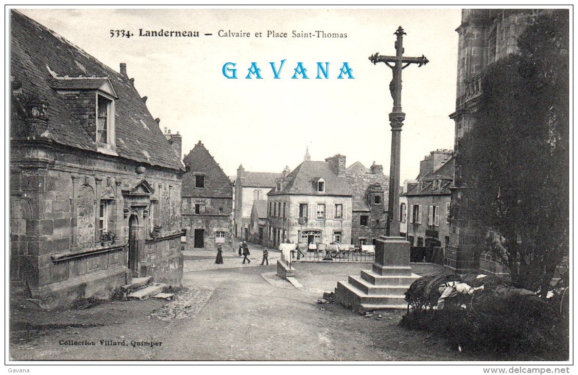 29 LANDERNEAU - Calvaire Et Place Saint-Thomas    (Recto/Verso) - Landerneau