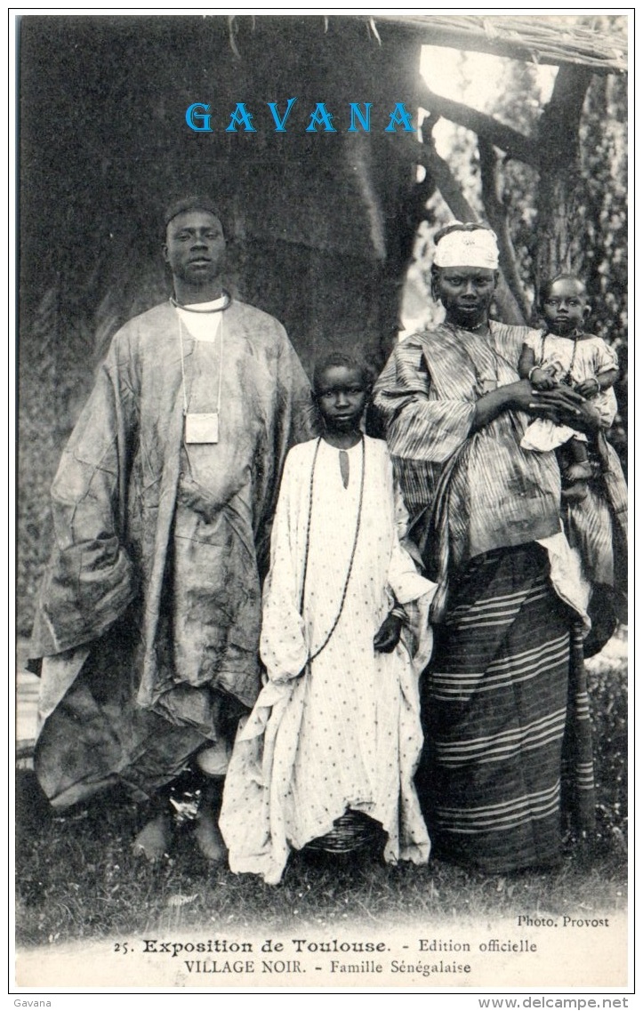 31 TOULOUSE - Exposition De 1908 - Village Noir - Famille Sénégalaise  (Recto/Verso) - Toulouse