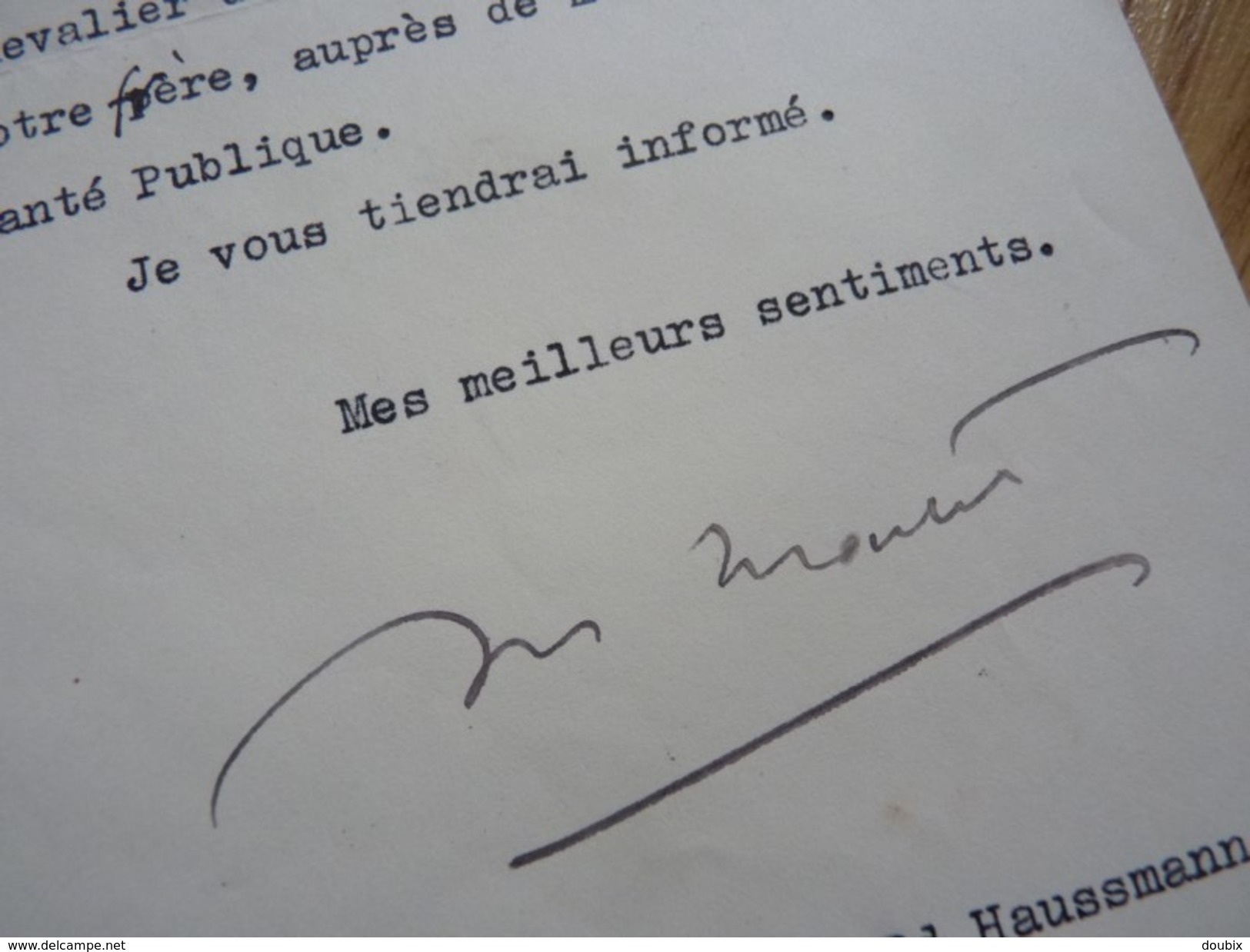 Marius MOUTET (1876-1968) Député LYON Puis VALENCE - MINISTRE Des COLONIES - Autographe - Other & Unclassified