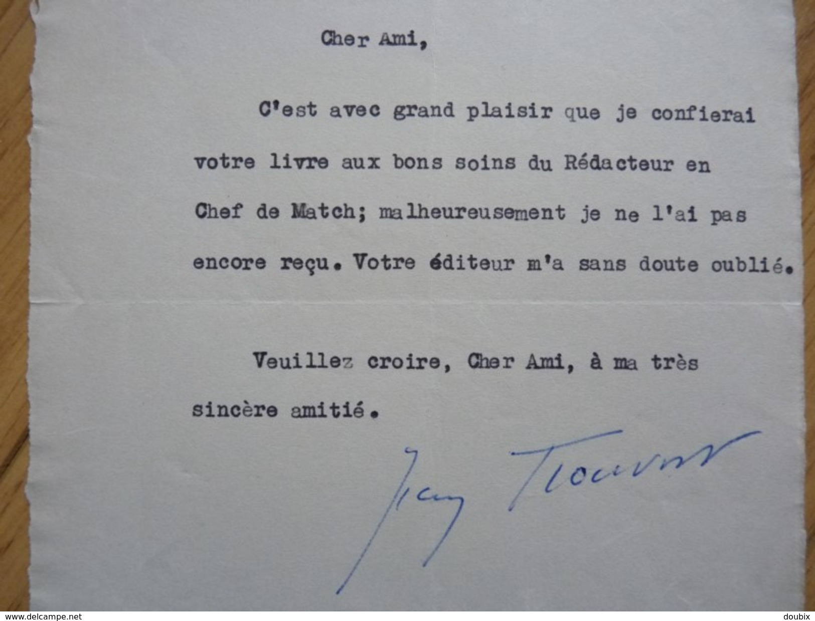 Jean PROUVOST (1885-1978) Ministre INFORMATION 1940. Directeur PARIS MATCH. Maire YVOY LE MARRON. Autographe - Other & Unclassified