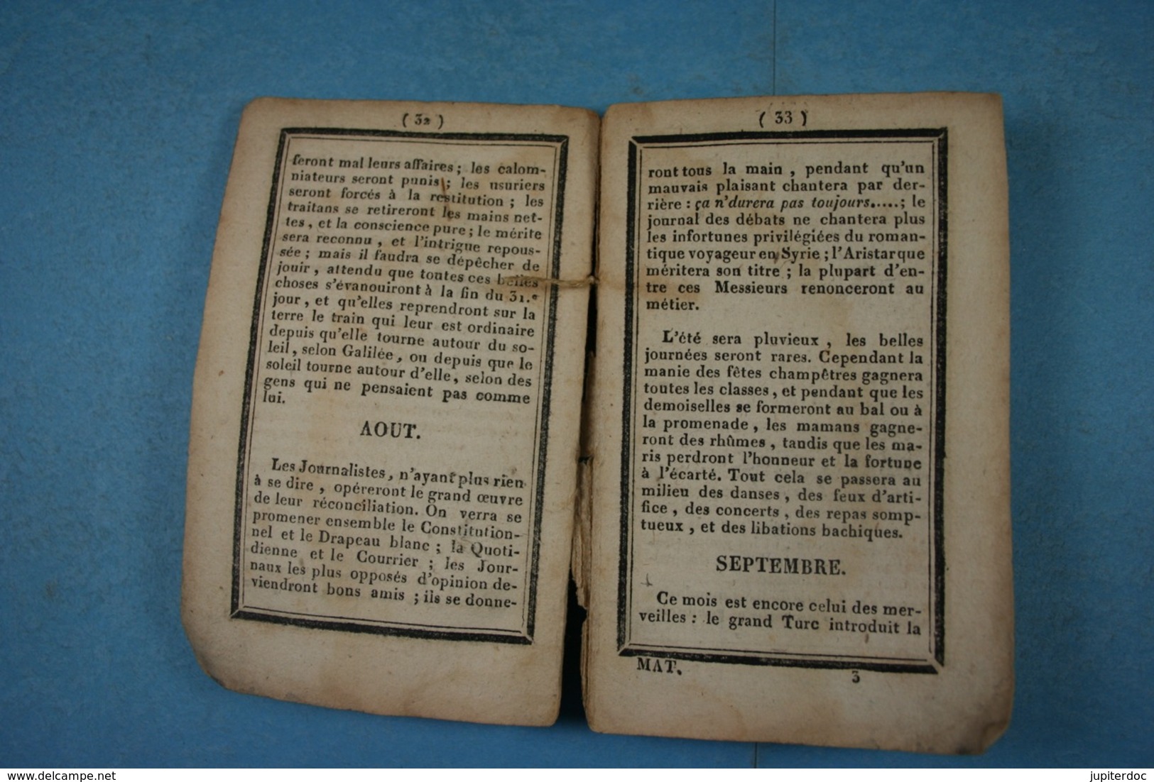 Le Vrai Double Matthieu Laensberg Ou Le Bon Astrologue Pour 1827 Avec Feuillet De Rébus Edit. Castiaux Lille - 1801-1900