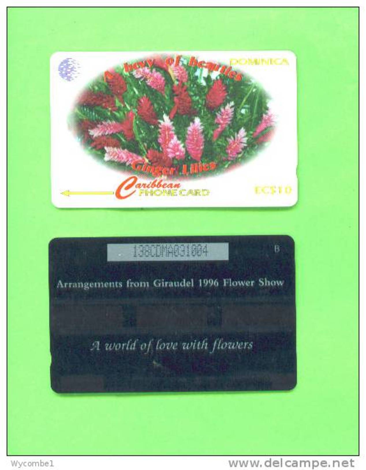 DOMINICA - Magnetic Phonecard/Ginger Lilies - Dominique