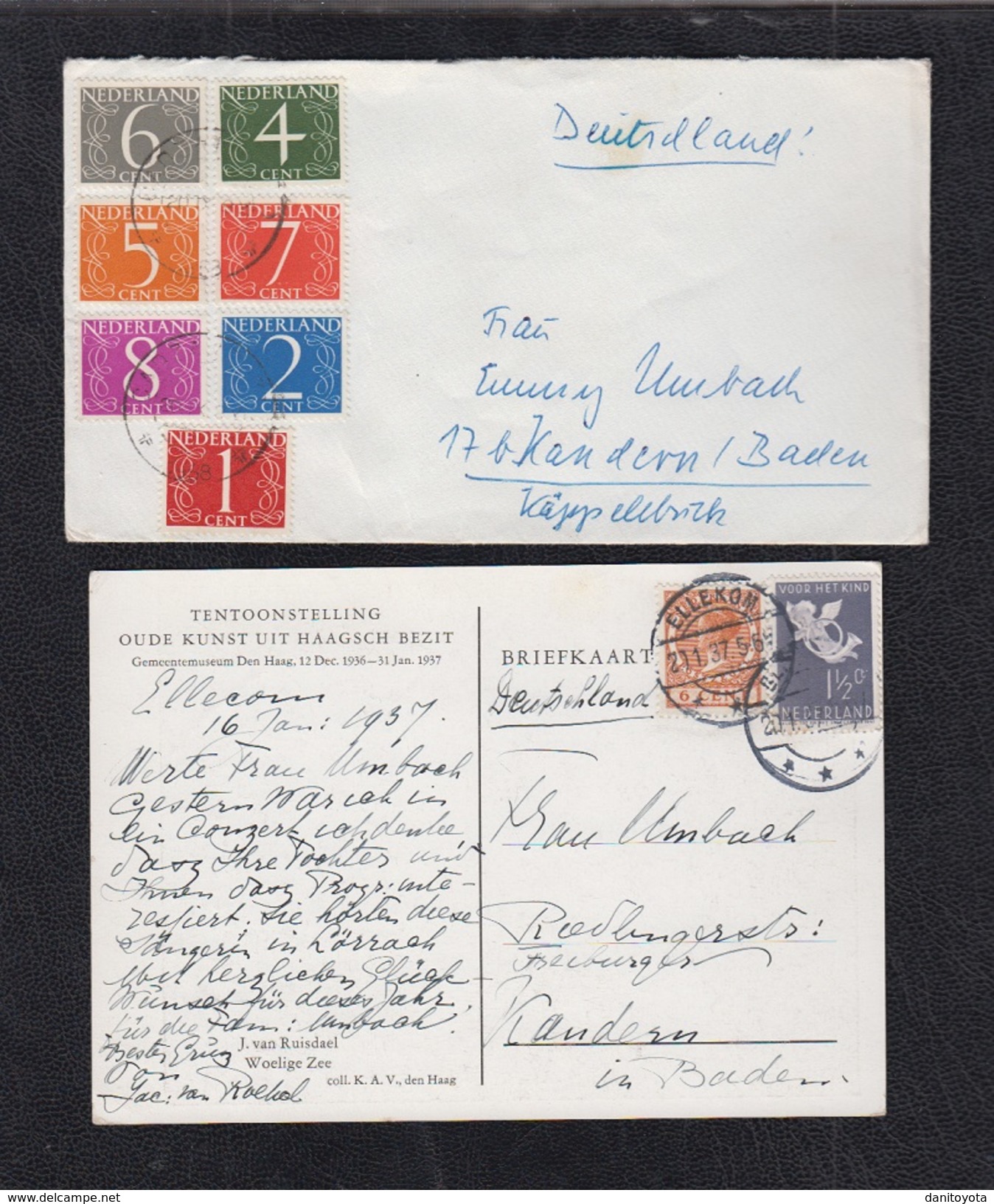 HOLANDA.   LOTE DE 1 CARTA Y 1 POSTAL - Ohne Zuordnung