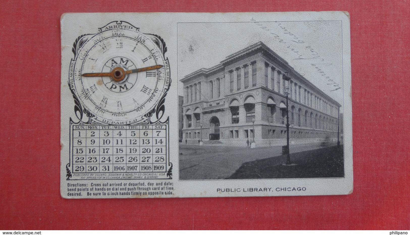 Movable Metal Hands On Clock-- Calendar  Public Library - Illinois > Chicago -   Ref 2524 - Móviles (animadas)