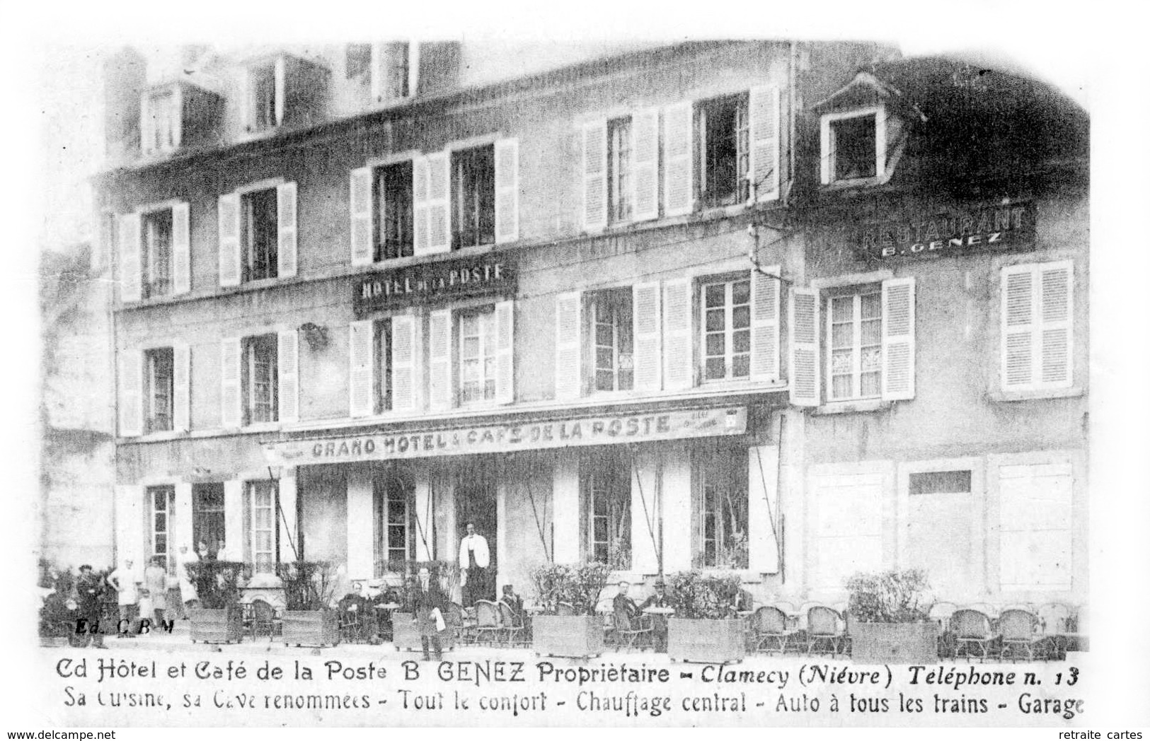 CLAMECY - Le Grand Hôtel Et Café De La Poste - B. GENEZ Propriétaire - Très Beau Plan Animé - Clamecy