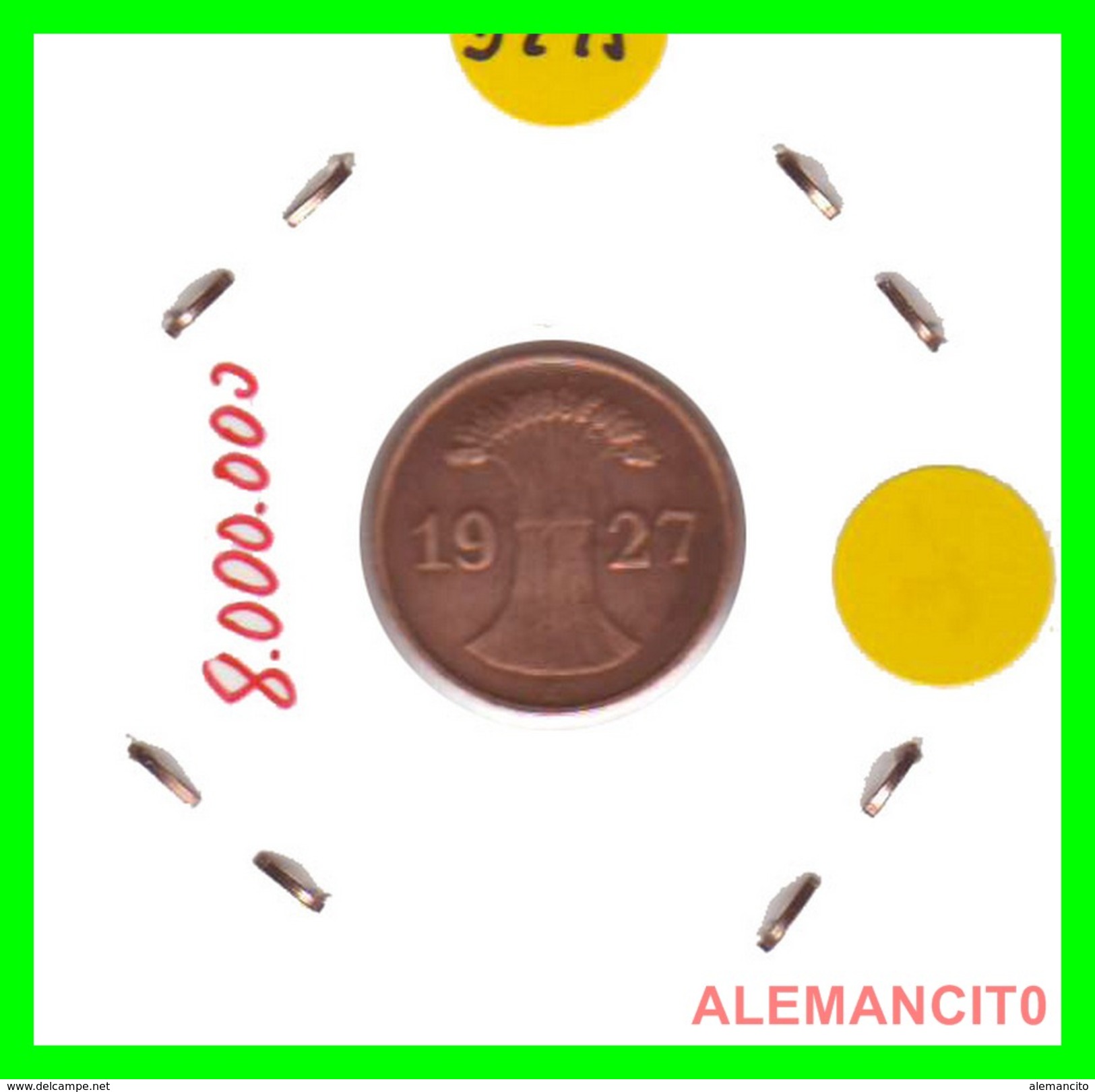 GERMANY  -   MONEDA  DE  1- REICHSPFENNIG  AÑO 1927 E   Bronze - 1 Rentenpfennig & 1 Reichspfennig