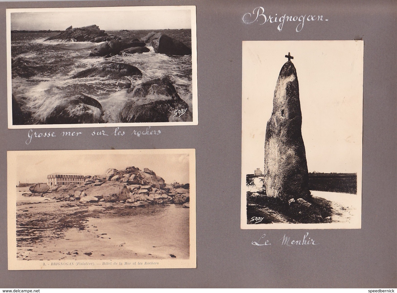 GW -page Recto-verso Album Ete 1949 -voyage En Bretagne - Aber Benoit Kerlouan - Greve Lilia Brignogan - Lieux