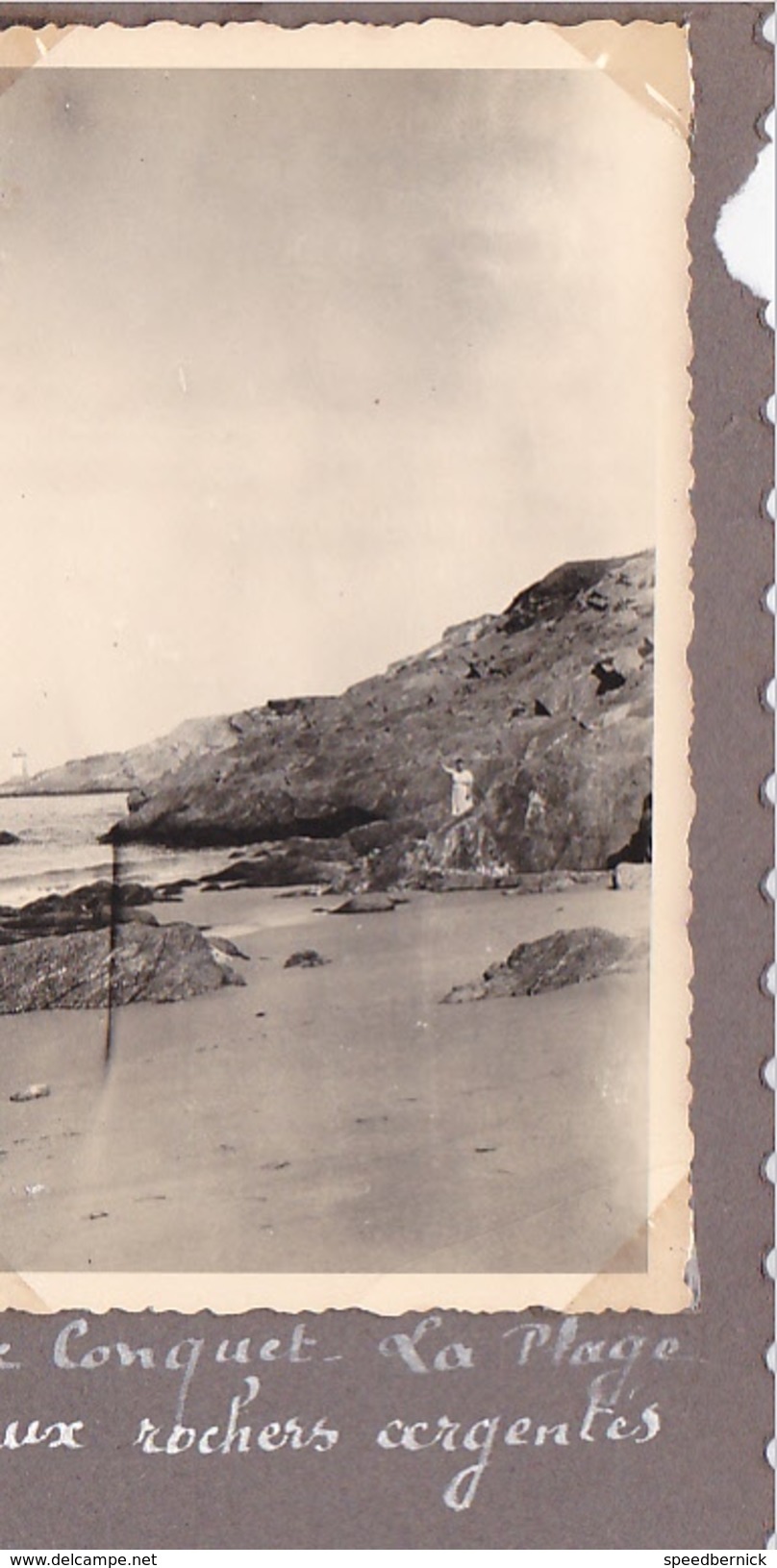 GW -page recto-verso album Ete 1949 -voyage en bretagne - Pointe Saint mathieu Conquet Lilia Trepassés Douarnenez Hotel