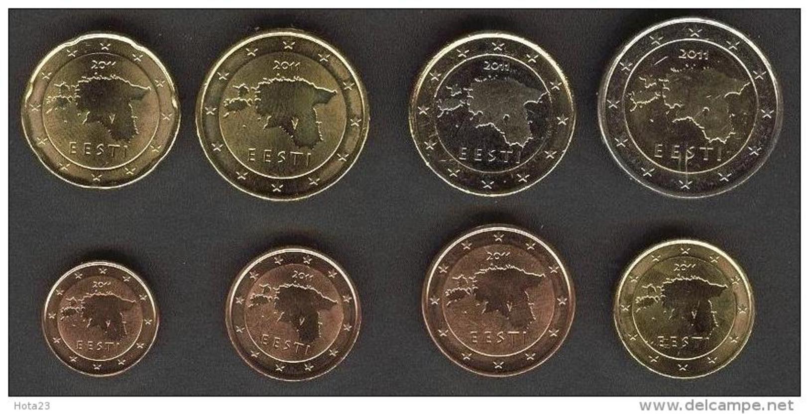 Estonia,  Full Set  1;2;5; 10;20;50 Euro Cents 1 ; 2  Ero All 2011 UNC - Estonie