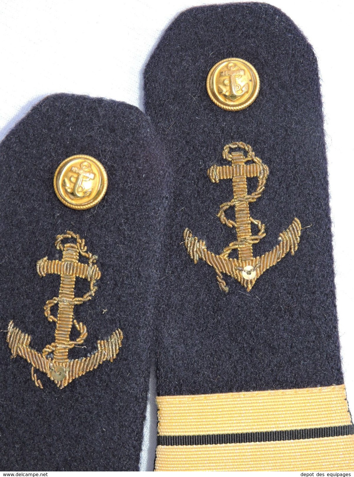 EPAULETTES MARINE Grade ENSEIGNE DE VAISSEAU 1° CLASSE - WW2 + INDO + ALGERIE ++++ - Uniformes