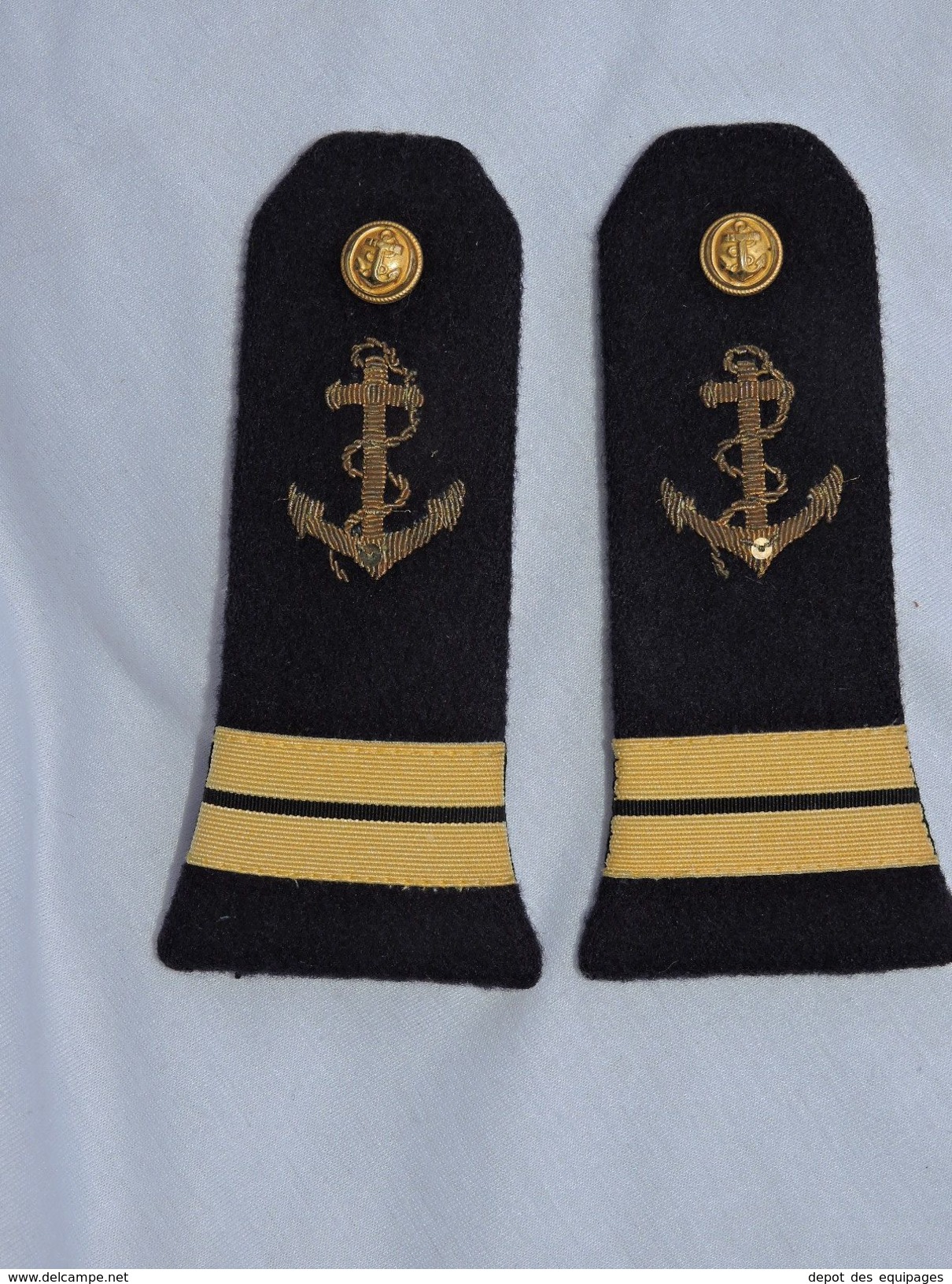 EPAULETTES MARINE Grade ENSEIGNE DE VAISSEAU 1° CLASSE - WW2 + INDO + ALGERIE ++++ - Uniformes