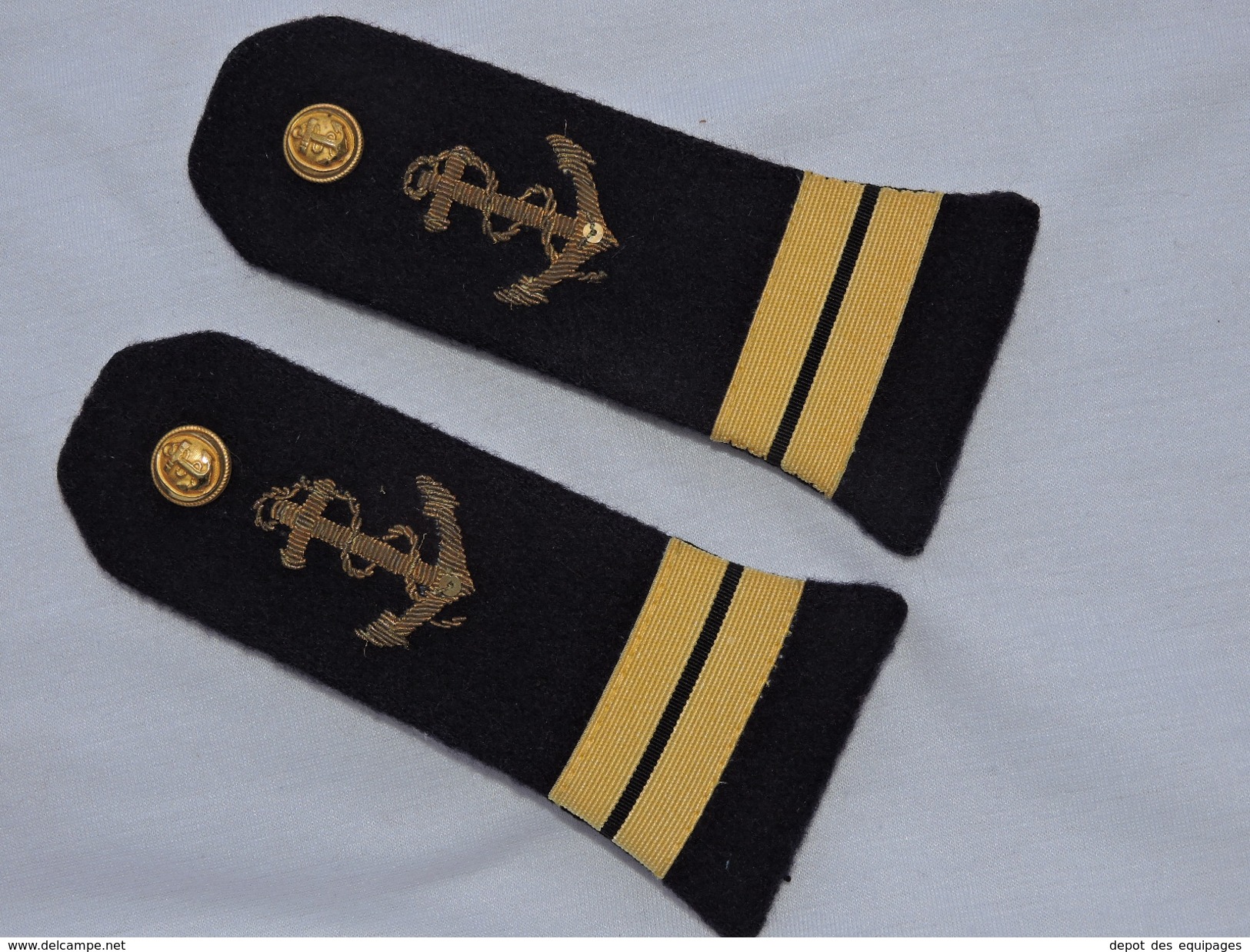 EPAULETTES MARINE grade ENSEIGNE DE VAISSEAU 1° CLASSE - WW2 + INDO + ALGERIE ++++