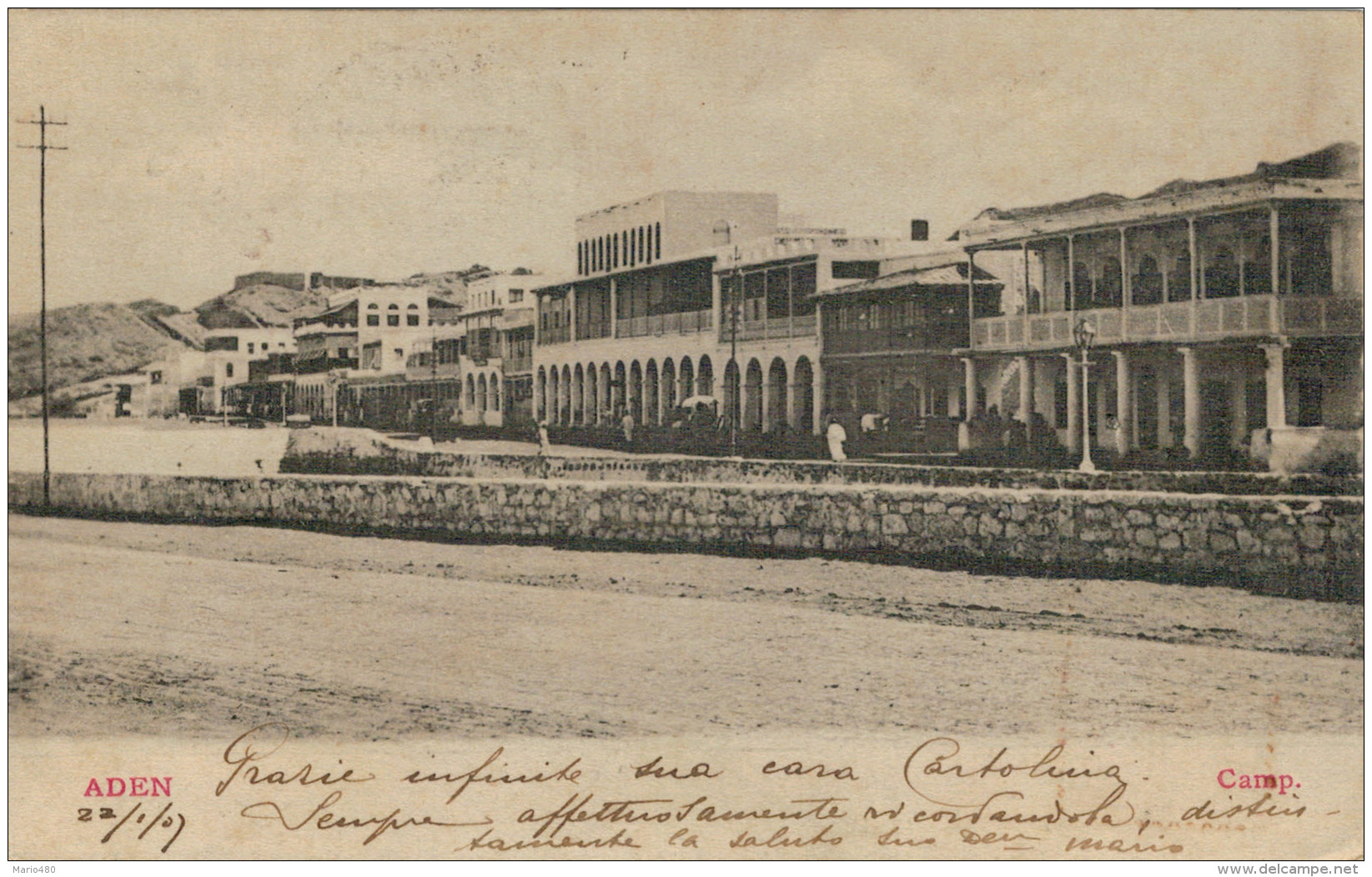 ADEN   CAMP    1907  2 SCAN  (VIAGGIATA) - Jemen