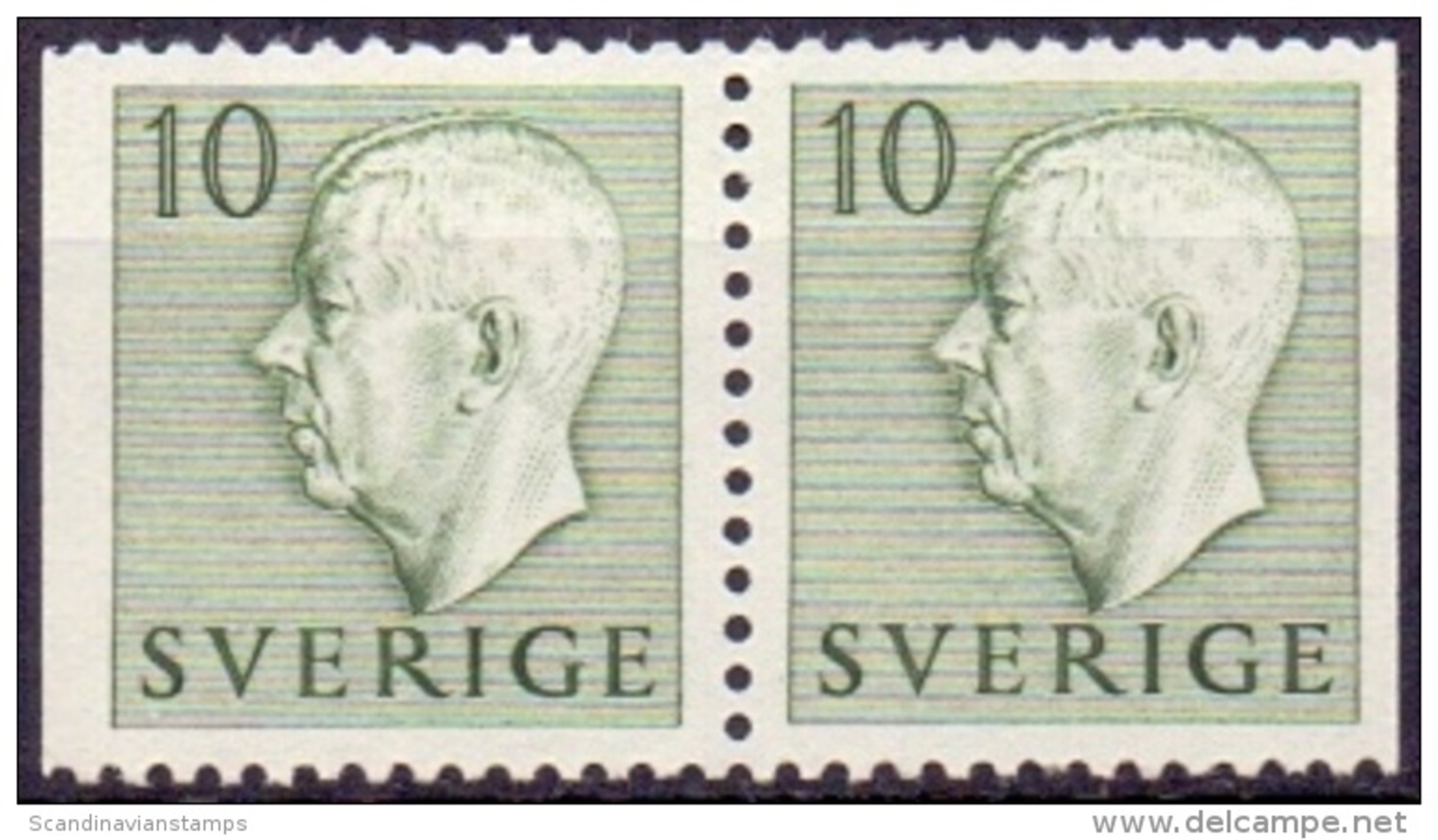 ZWEDEN 1951-1957 10öre Paar Groen Gustaf VI Adolf Type I PF-MNH - Ungebraucht