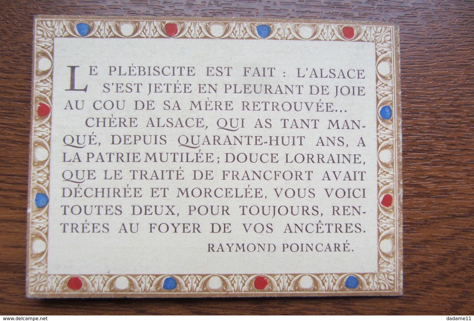 Rare Calendrier Distribué Au Mess Officier à Haguenau En 1919 Alsace Plébiscite - Autres & Non Classés