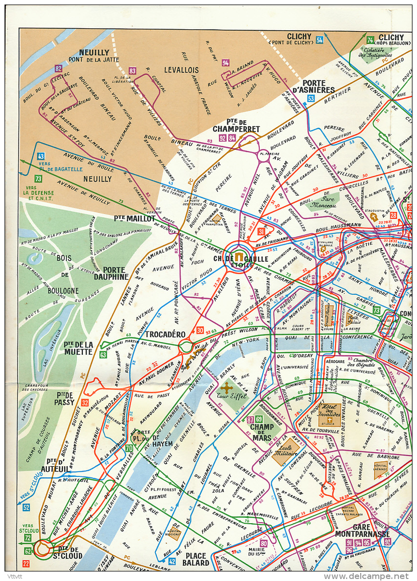 RATP (1972) : Carte Paris-Autobus, Reseau Urbain, Service De Nuit, Recto-verso, Excellent état (38 Cm Sur 50 Cm) - Europe