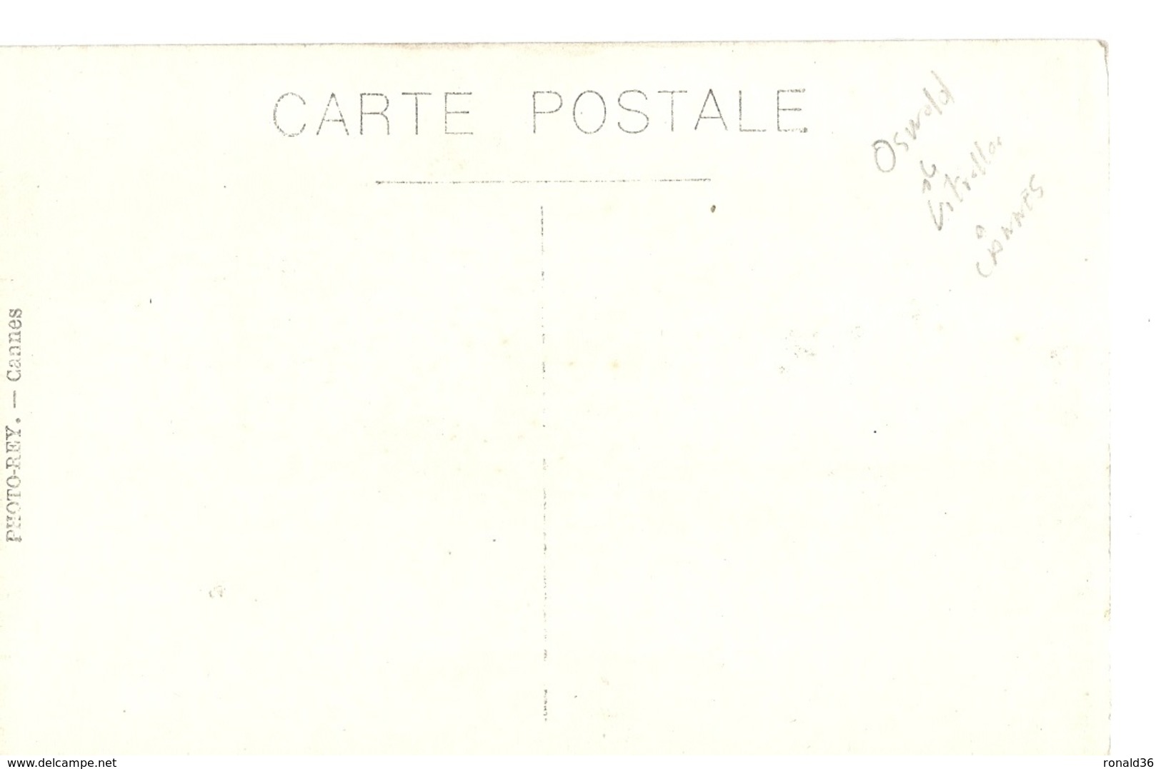 Cpp 06 CANNES Jardin Portrait Oswald De Vitrolles ? PELLETIER SERRE PARINAUD RIVIERE GEORGES DAVID GUILLAUMIN AUGEREAU ? - Généalogie