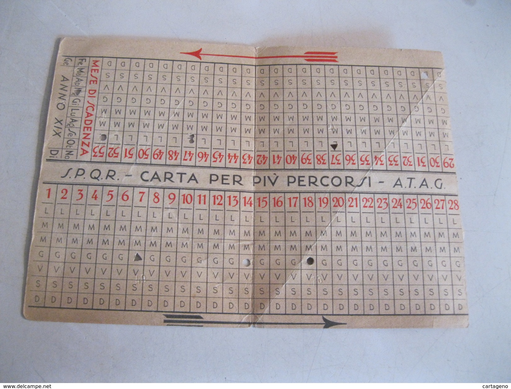 A.T.A.G. Carta Valida Per Piu Percorsi Sulle Linee Tranviarie Filoviarie E Autobus Del 5/1941 - Europa