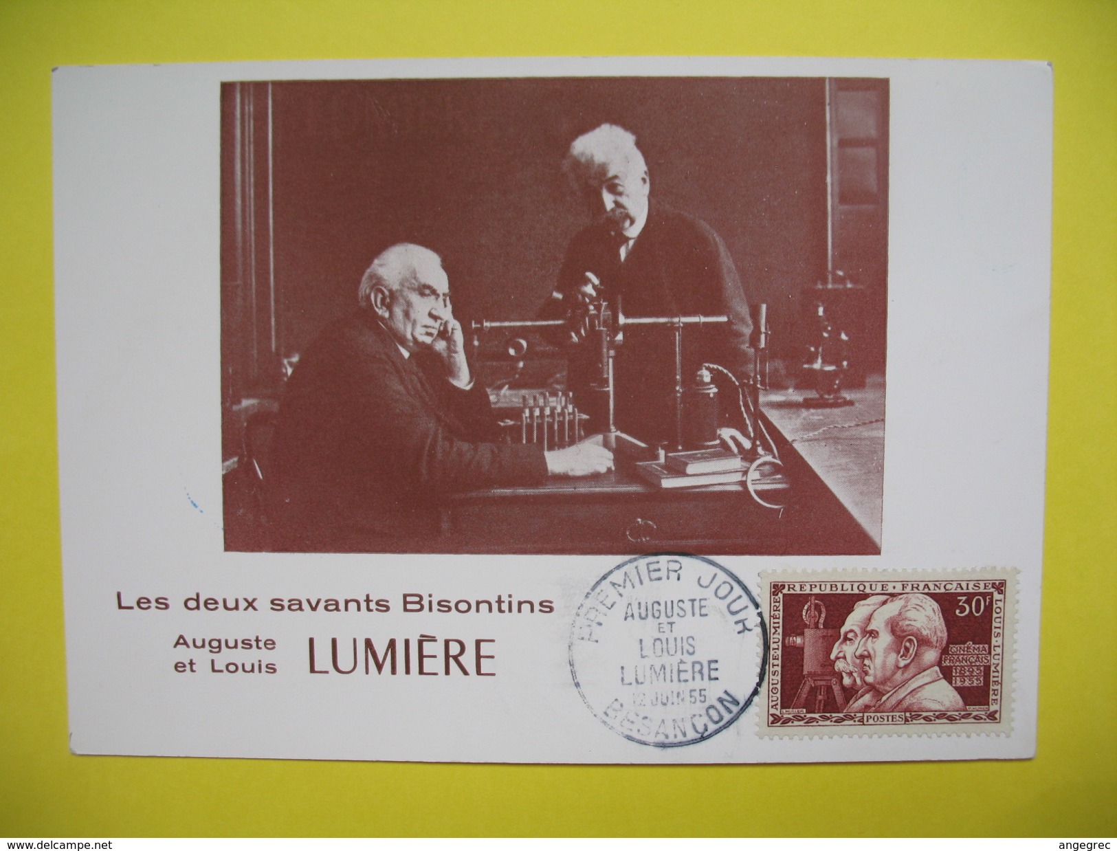 Carte-Maximum    N° 1033 Cinématographie Par Les Frères Lumière 1955 - 1950-1959