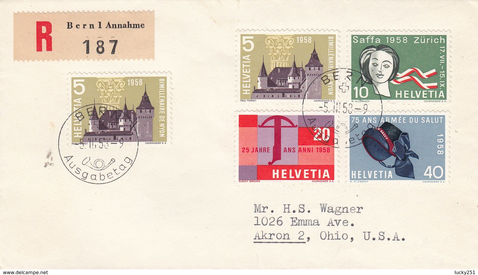 Suisse - Lettre/ Propagande - 05/03/1958 - YT 602/05 - FDC - Covers & Documents