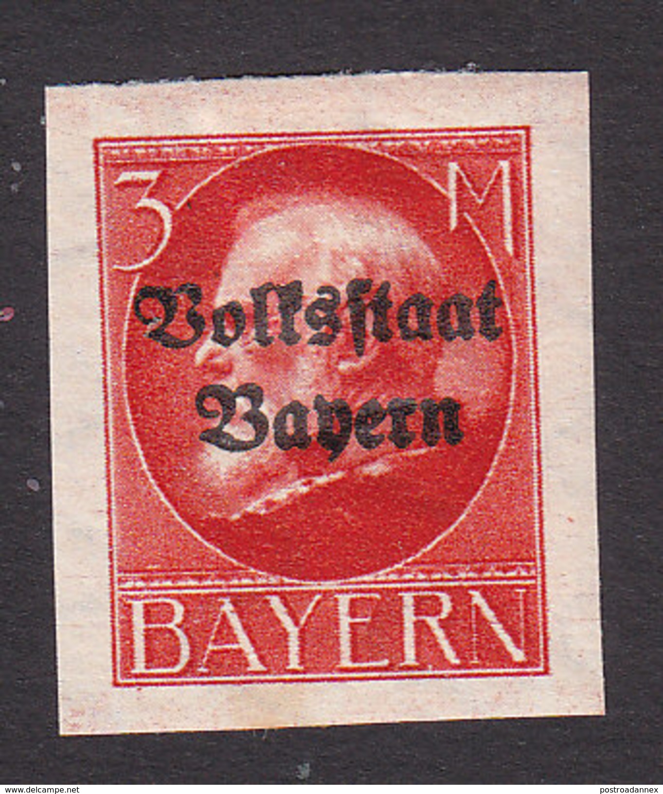 Bavaria, Scott #172, Mint Hinged, King Ludwig III Overprinted, Issued 1919 - Other & Unclassified