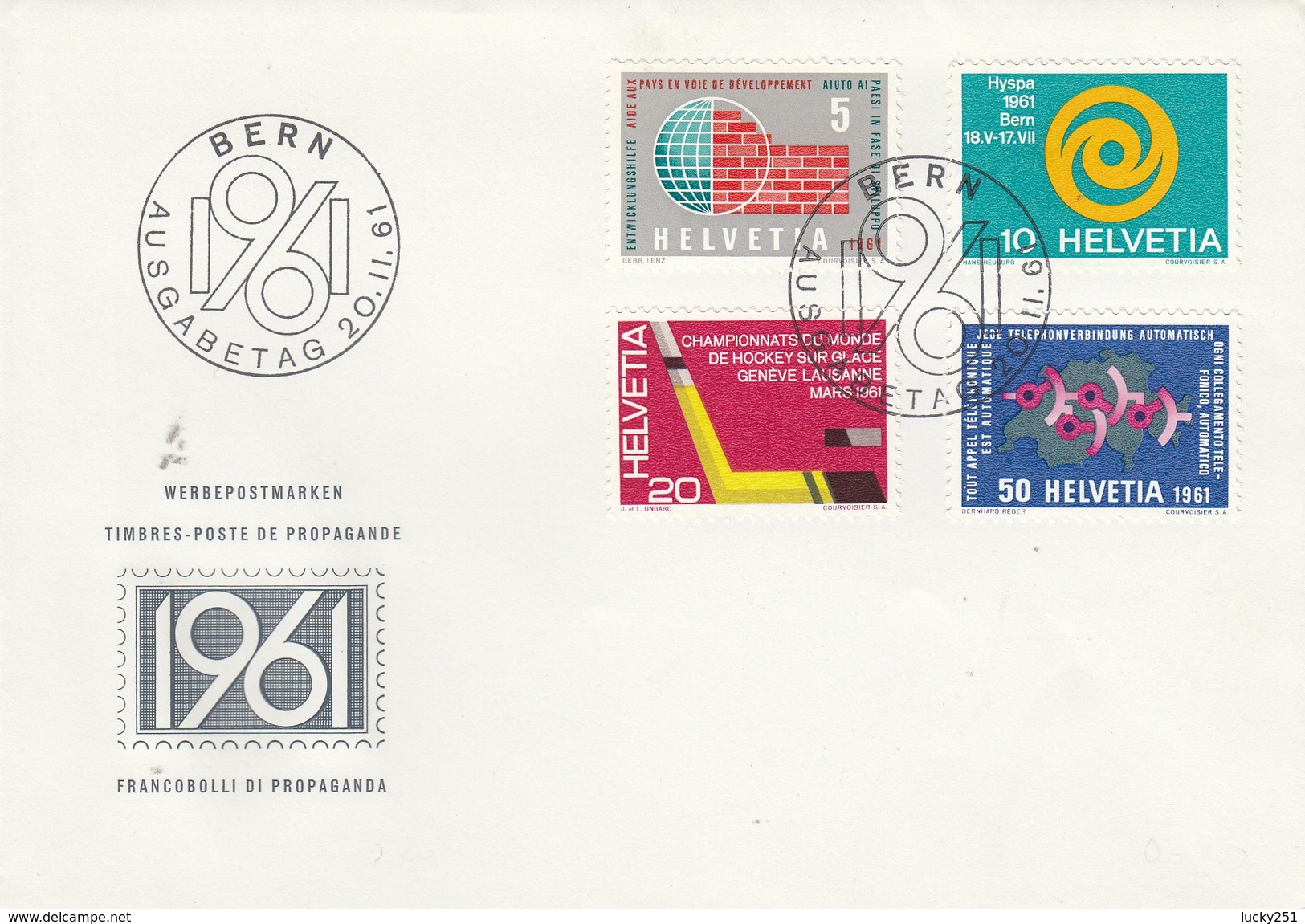 Suisse - Lettre/ Propagande - 20/02/1961 - YT 673/76 - FDC - Briefe U. Dokumente