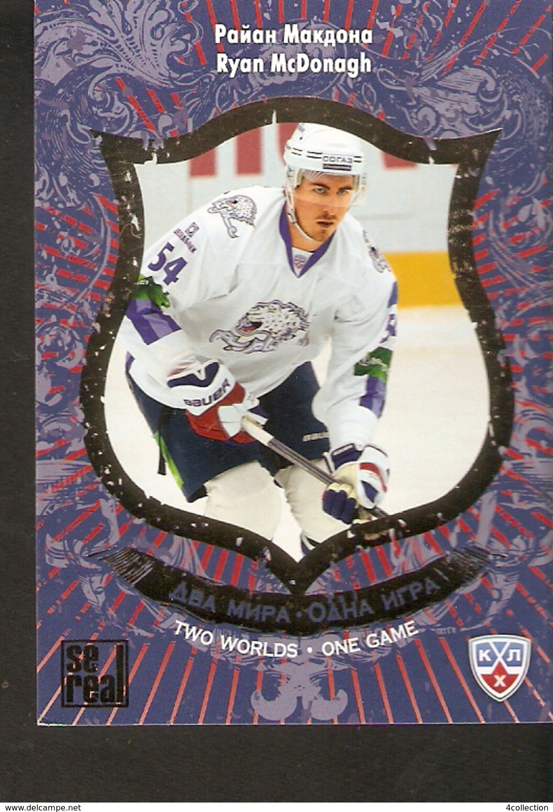 Hockey Sport Collectibles KHL Se Real Card USA Ryan McDonagh Defenseman #54 5th Season 2012-2013 - 2000-Oggi