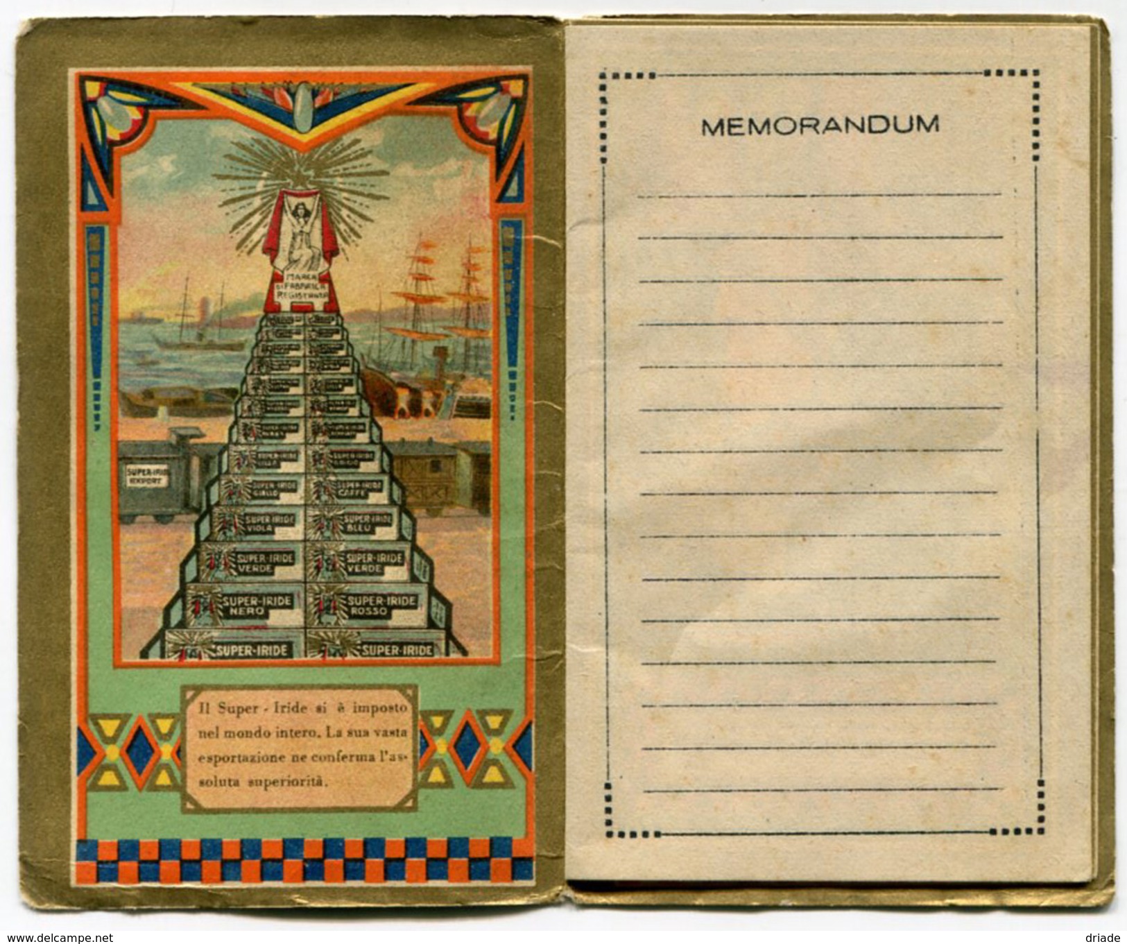 CALENDARIETTO SUPER IRIDE DITTA RUGGERO BONELLI PRATO TOSCANA ANNO 1927 - Formato Piccolo : 1921-40