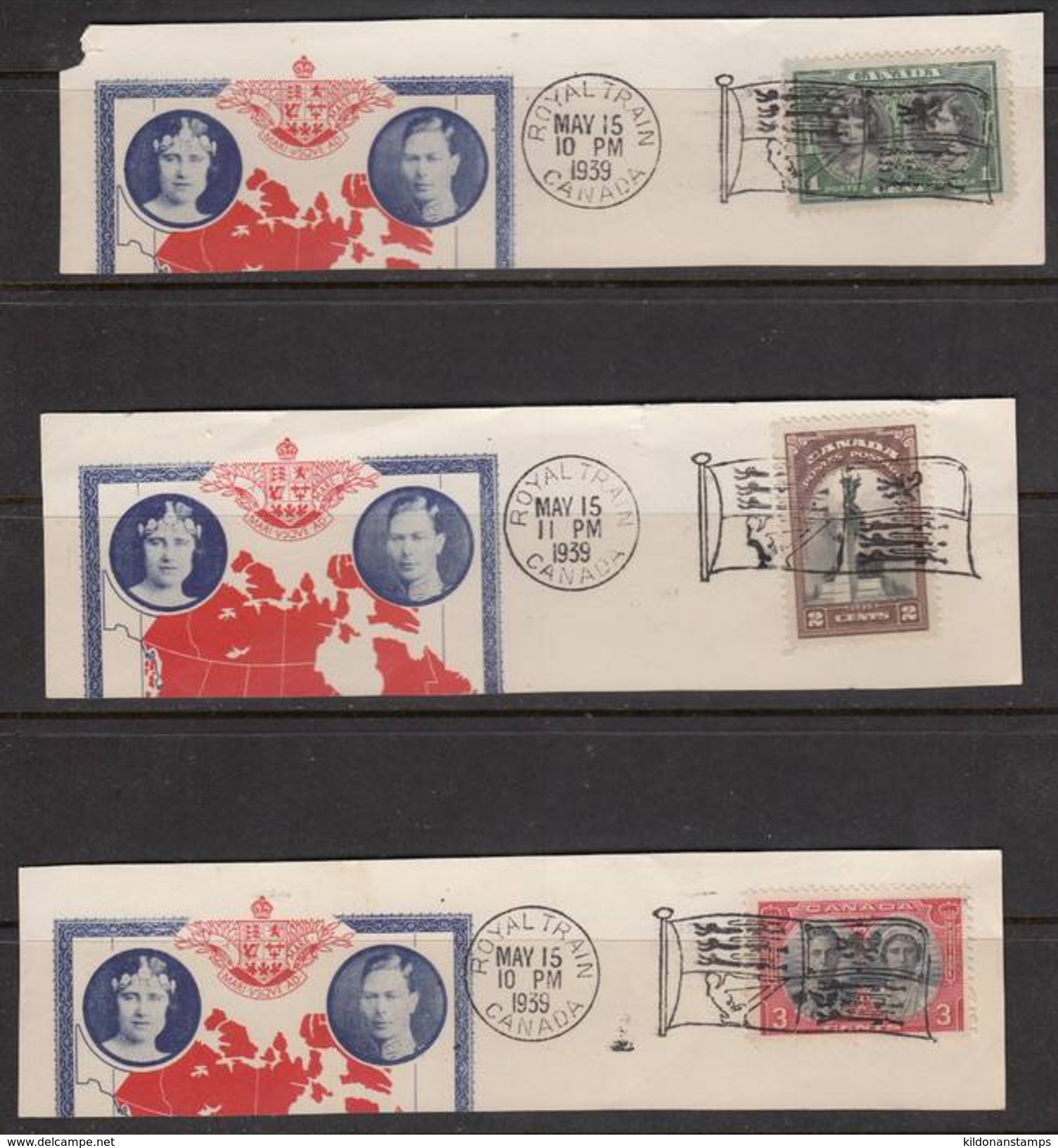 Canada 1939 Royal Visit, FDC Set, Sc# 246-248 - Used Stamps