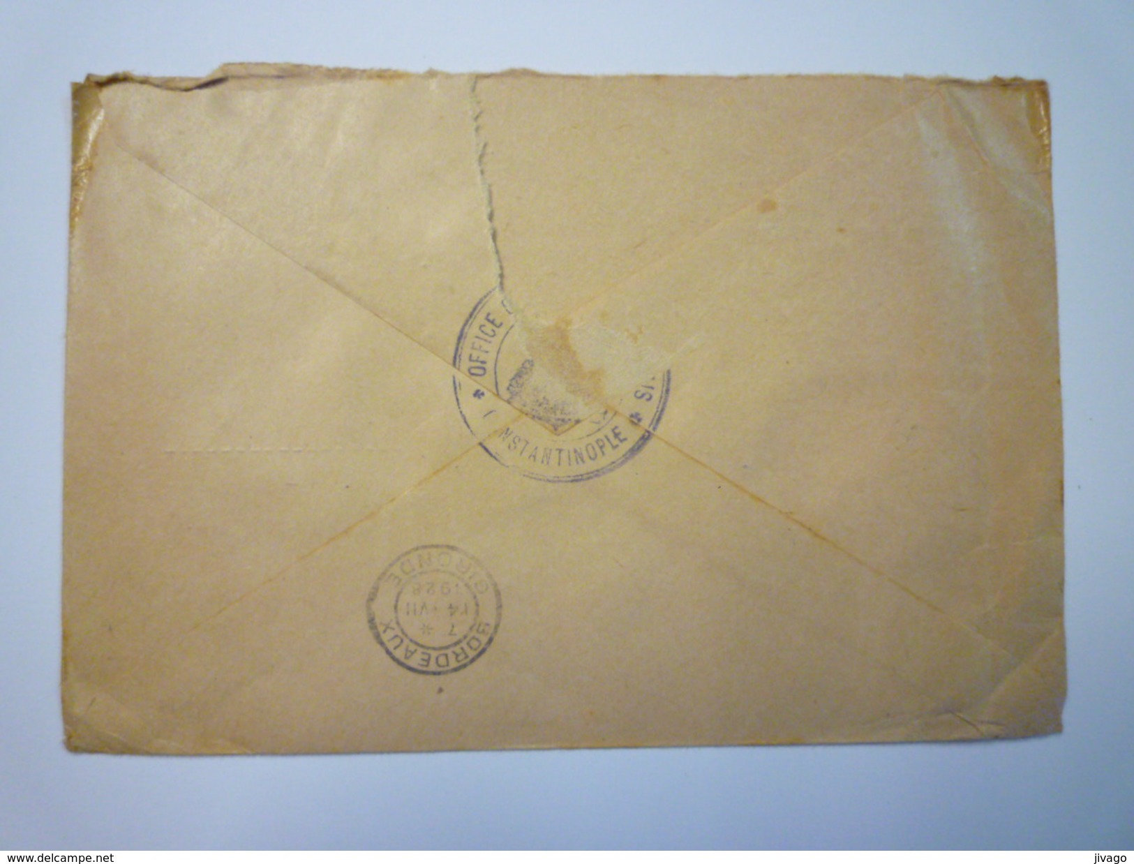 ENVELOPPE Au Départ De CONSTANTINOPLE à Destination De BORDEAUX   1928   - Lettres & Documents