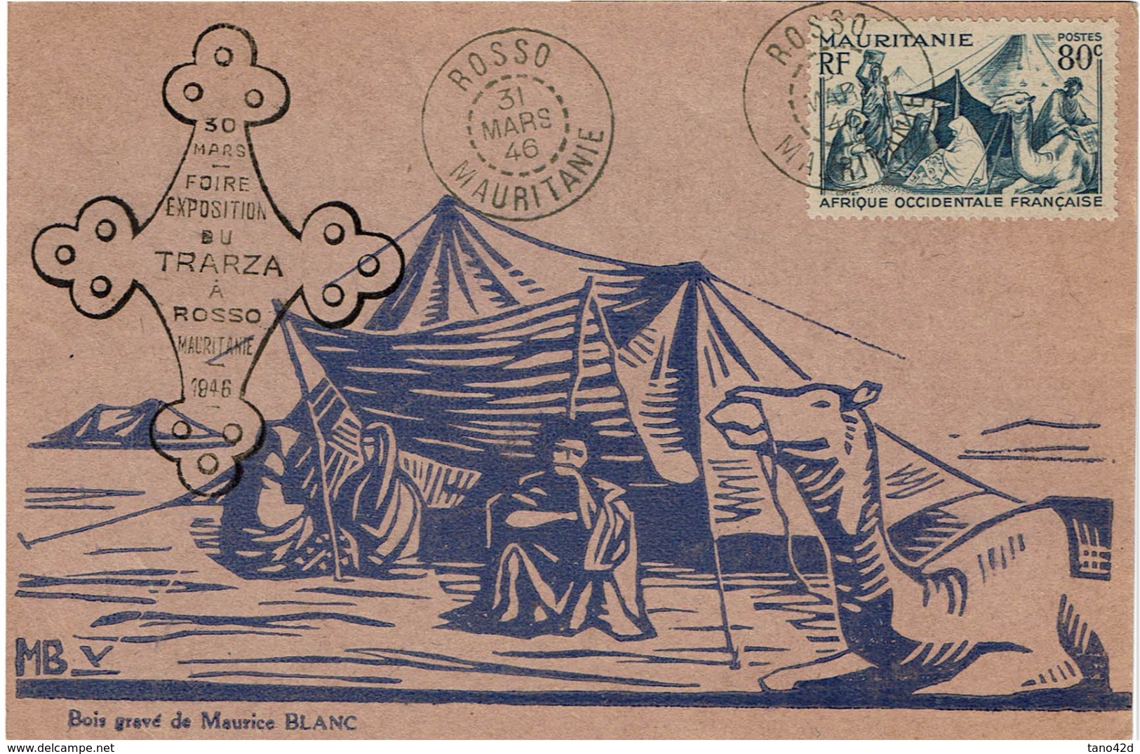 CTN48/2 - MAURITANIE ROSSO 31/3/1946 - Lettres & Documents