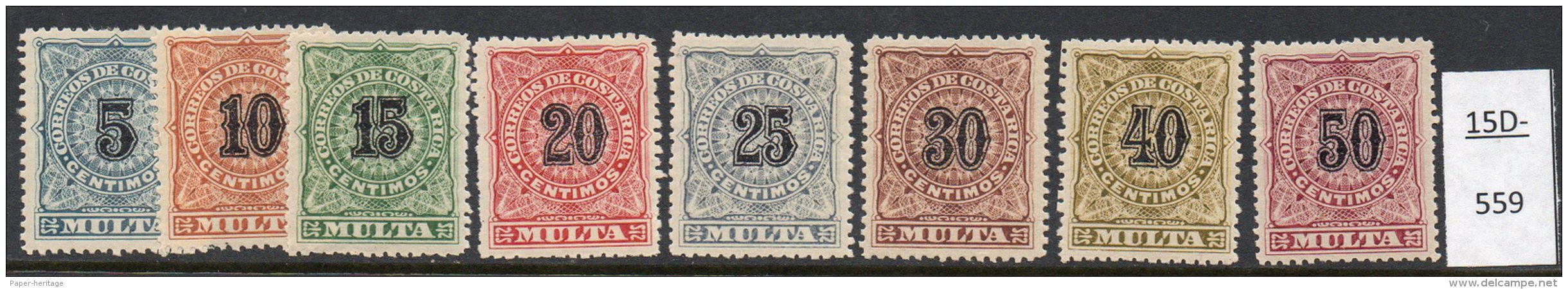 Costa Rica 1903 Postage Due Set/8 MH SG D.55-62 - Costa Rica