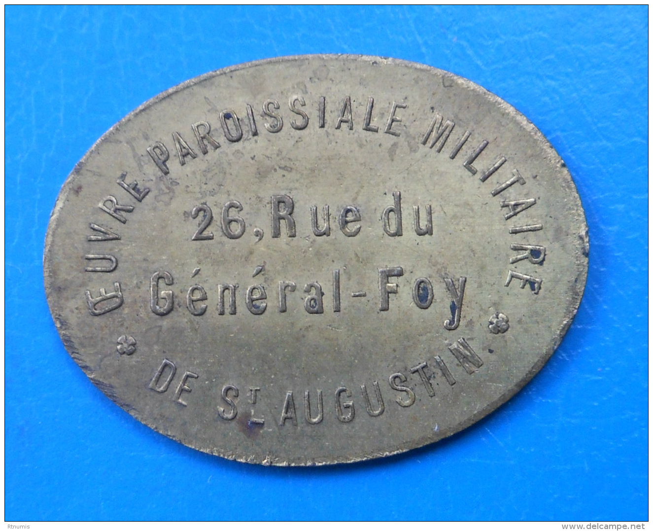 Paris 75 Oeuvre Paroissiale Militaire De Saint-Augustin 10 Centimes VALEUR INEDITE 35x22.5 - Monetari / Di Necessità