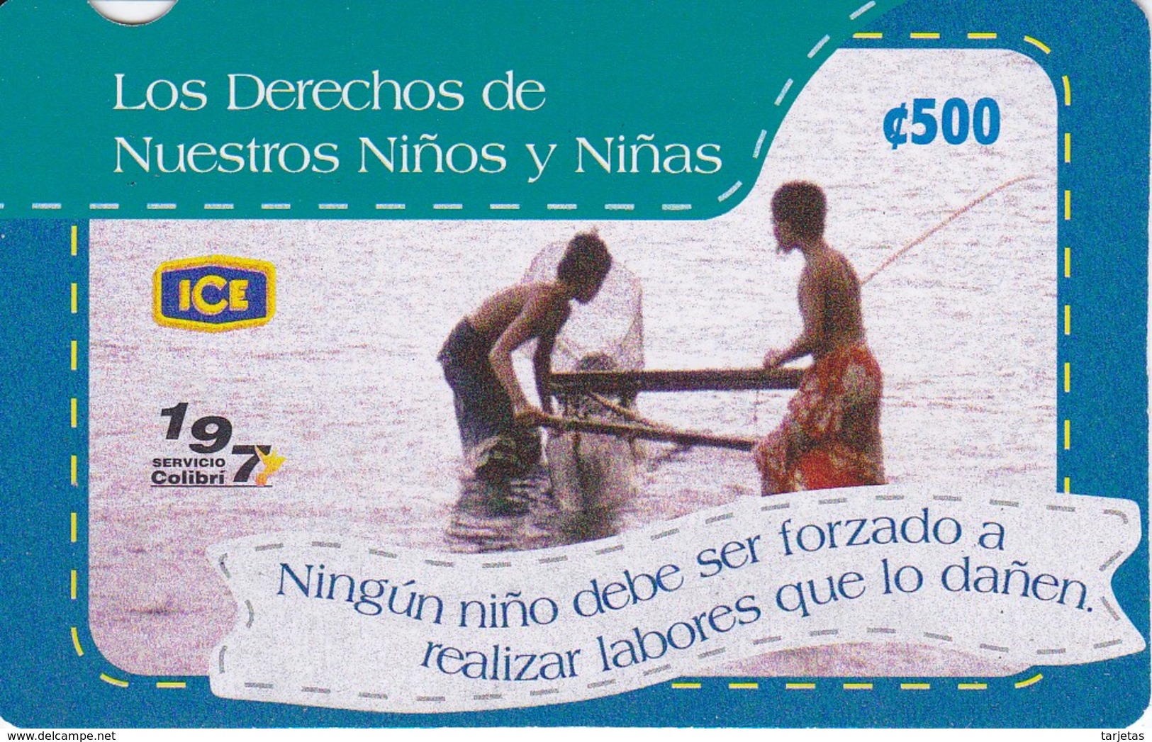 TARJETA DE COSTA RICA DE LOS DERECHOS DE LOS NIÑOS - Costa Rica