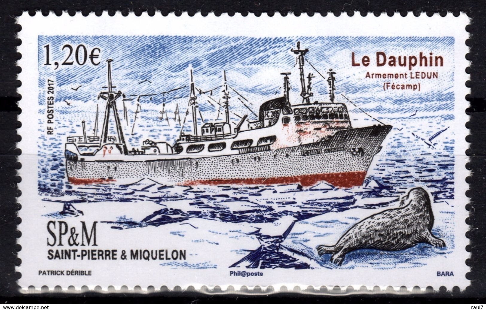 St Pierre Et Miquelon 2017 - Bateau De Pêche, Le Dauphin - 1val Neufs // Mnh - Unused Stamps