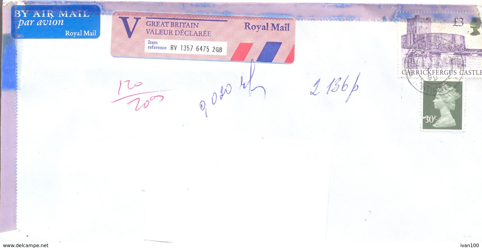 1999. Great Britain, The Letter Sent By V-valuable Post To Moldova - Lettres & Documents