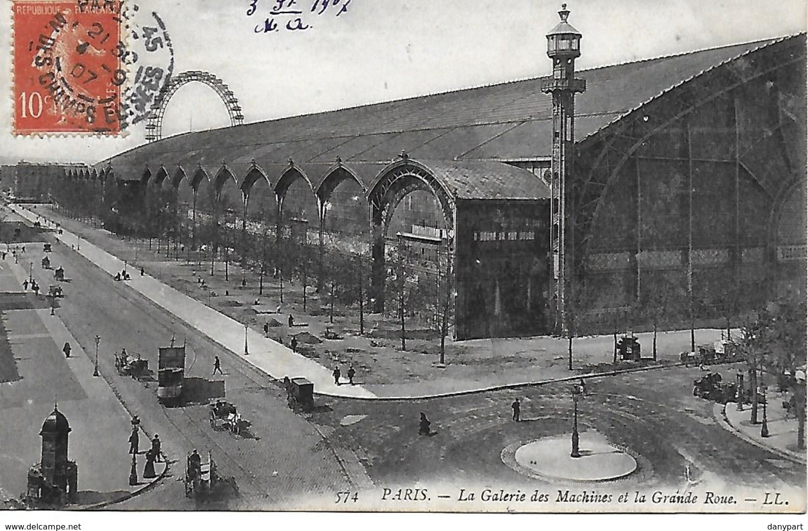 PARIS LA GALERIE DES MACHINES ET LA GRANDE ROUE 1907 - Autres Monuments, édifices