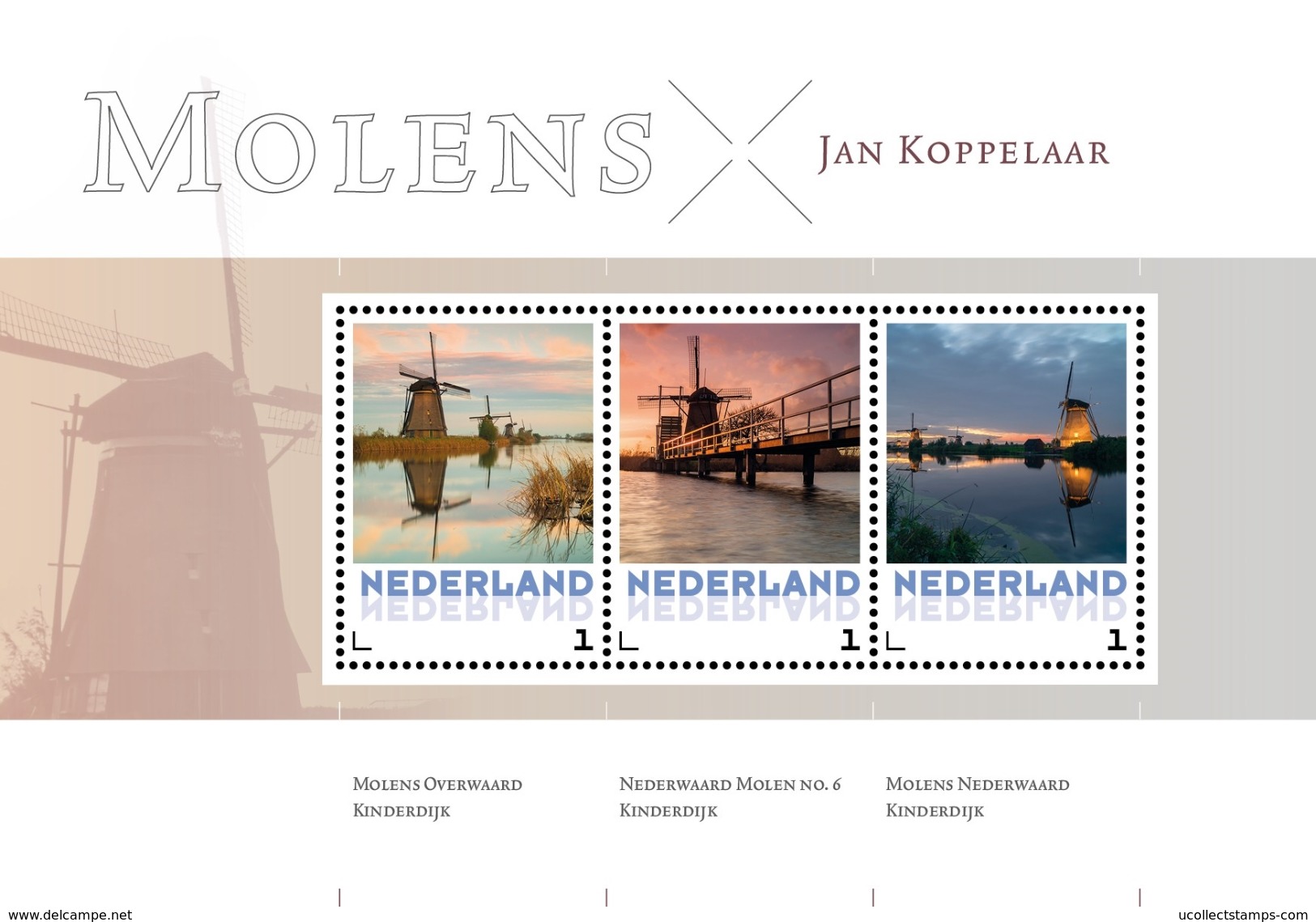 Nederland  2015  Molen  3 Muhle  Windmill  Sheetlet   Postfris/mnh/neuf - Unused Stamps