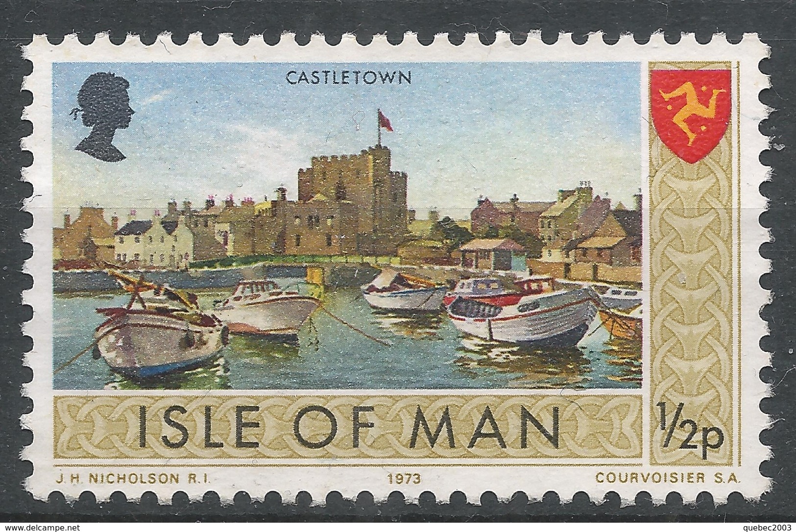 Isle Of Man 1973. Scott #12 (M) Castletown And Manx Emblem - Man (Ile De)