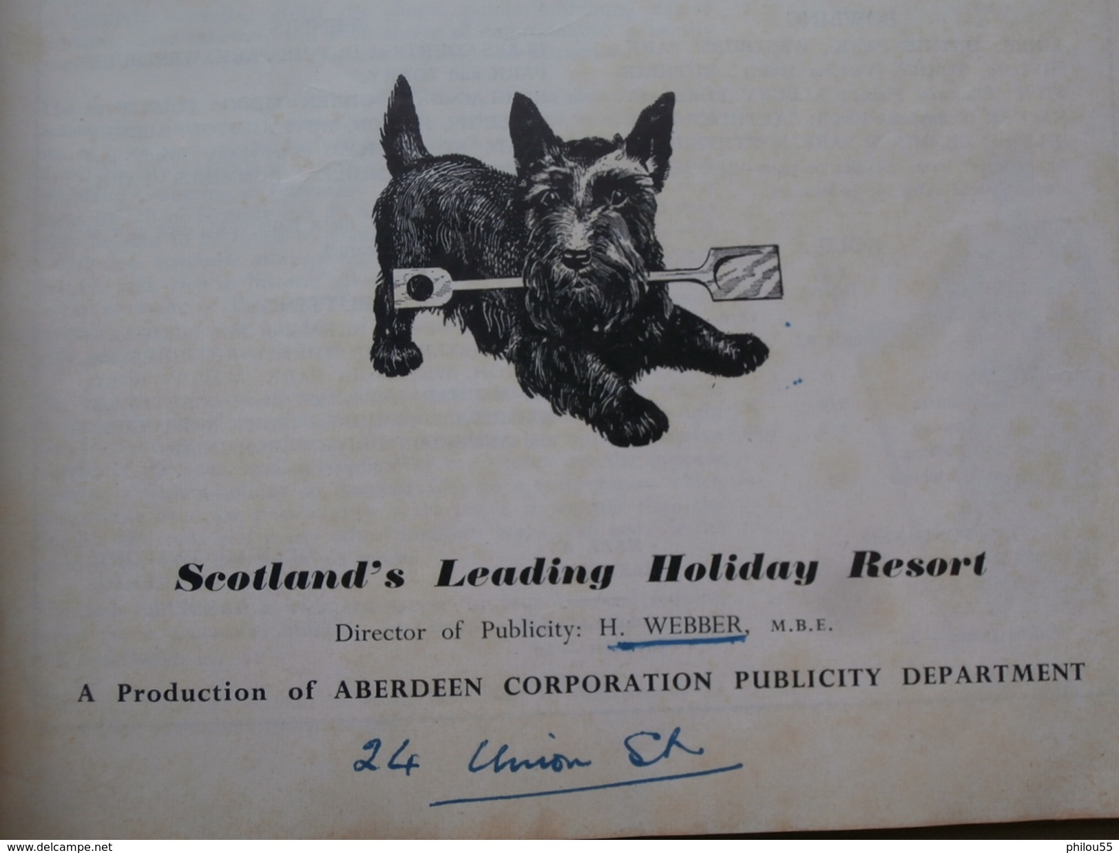 Ecosse ABERDEEN Official HOLIDAY GUIDE1955 TOP Pub