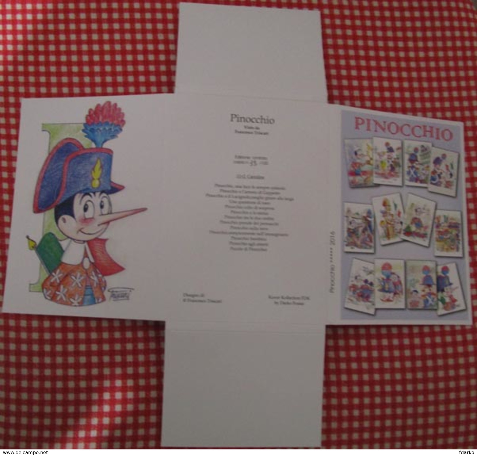 Set Pazzle Pinocchio Fairy With Blue Hair Cofanetto Gruppo 11+2 Cartoline Pinocchio E I Carabinieri Puzzle Pescia Lotto - Fairy Tales, Popular Stories & Legends