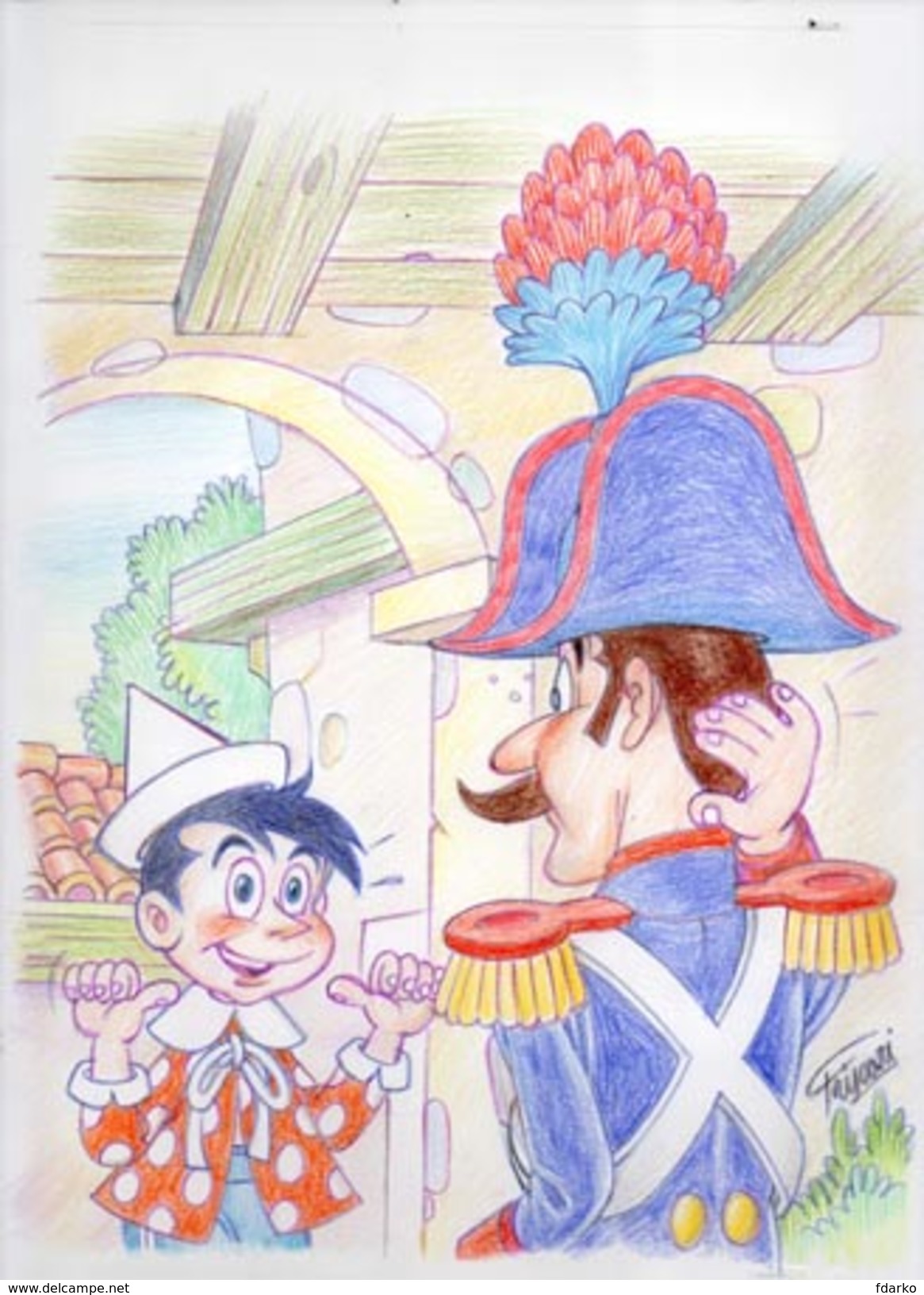 Set Pazzle Pinocchio Fairy With Blue Hair Cofanetto Gruppo 11+2 Cartoline Pinocchio E I Carabinieri Puzzle Pescia Lotto - Fiabe, Racconti Popolari & Leggende