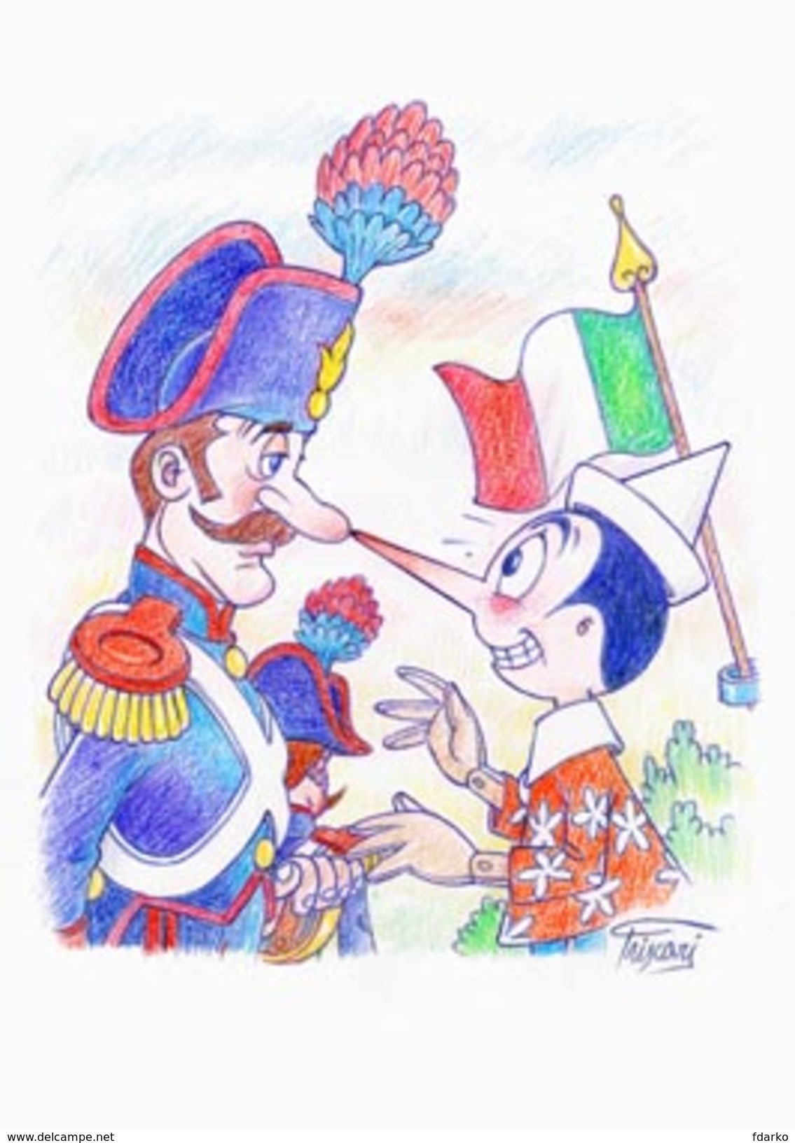 Set Pazzle Pinocchio Fairy with blue hair Cofanetto gruppo 11+2 Cartoline Pinocchio e i Carabinieri Puzzle Pescia lotto