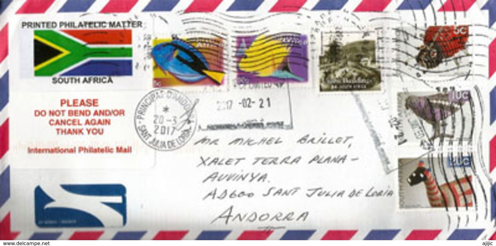 Lettre Philatélique D'Afrique Du Sud, Adressée ANDORRA, Avec Timbre à Date Arrivée - Covers & Documents