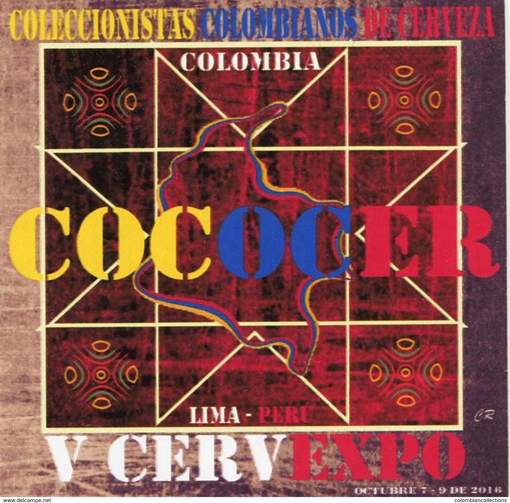 Lote 401, Colombia,  Posavaso, Coaster, Cococer, Participation of Colombia in V Cervexpo, Peru, 9 different themes