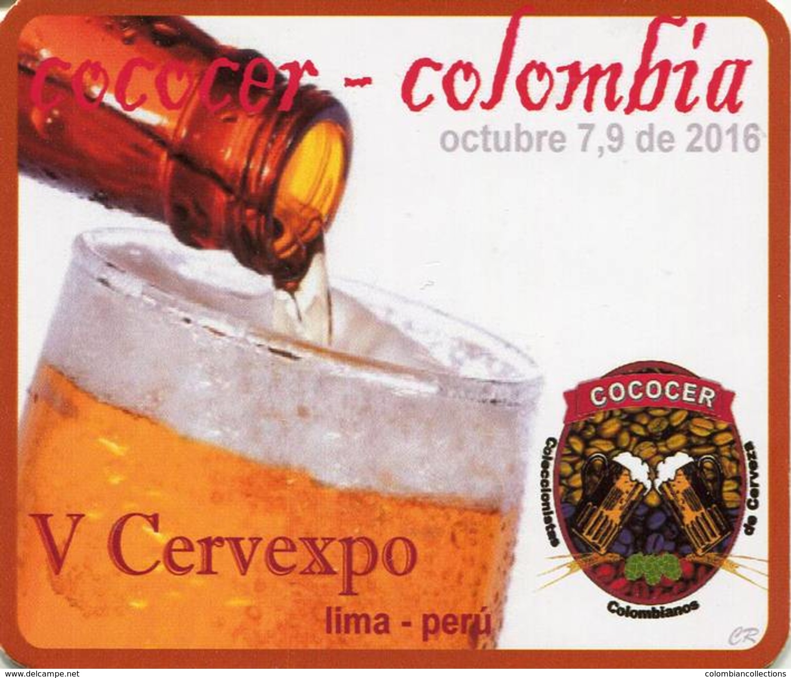 Lote 401, Colombia,  Posavaso, Coaster, Cococer, Participation of Colombia in V Cervexpo, Peru, 9 different themes